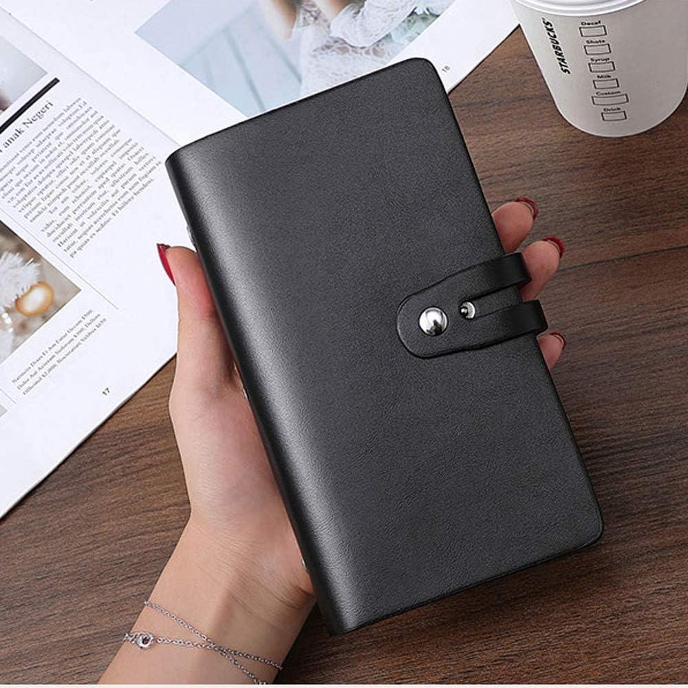 Organizador de Tarjetas de Negocios de Cuero PU Negro - 96 Slots