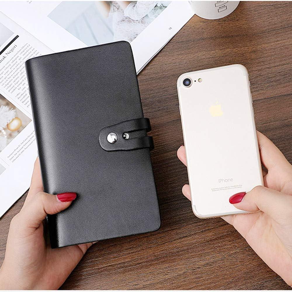 Organizador de Tarjetas de Negocios de Cuero PU Negro - 96 Slots