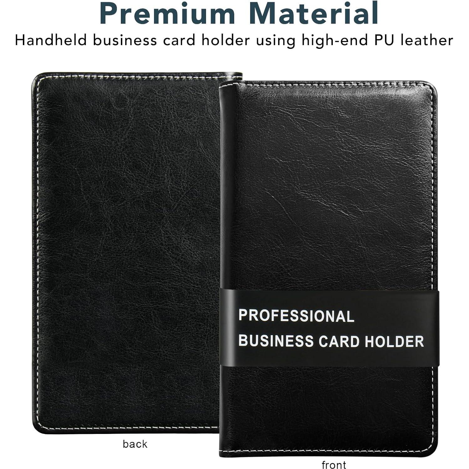 Organizador de Tarjetas de Visita DMFLY - Cuero PU Negro, 300 Tarjetas