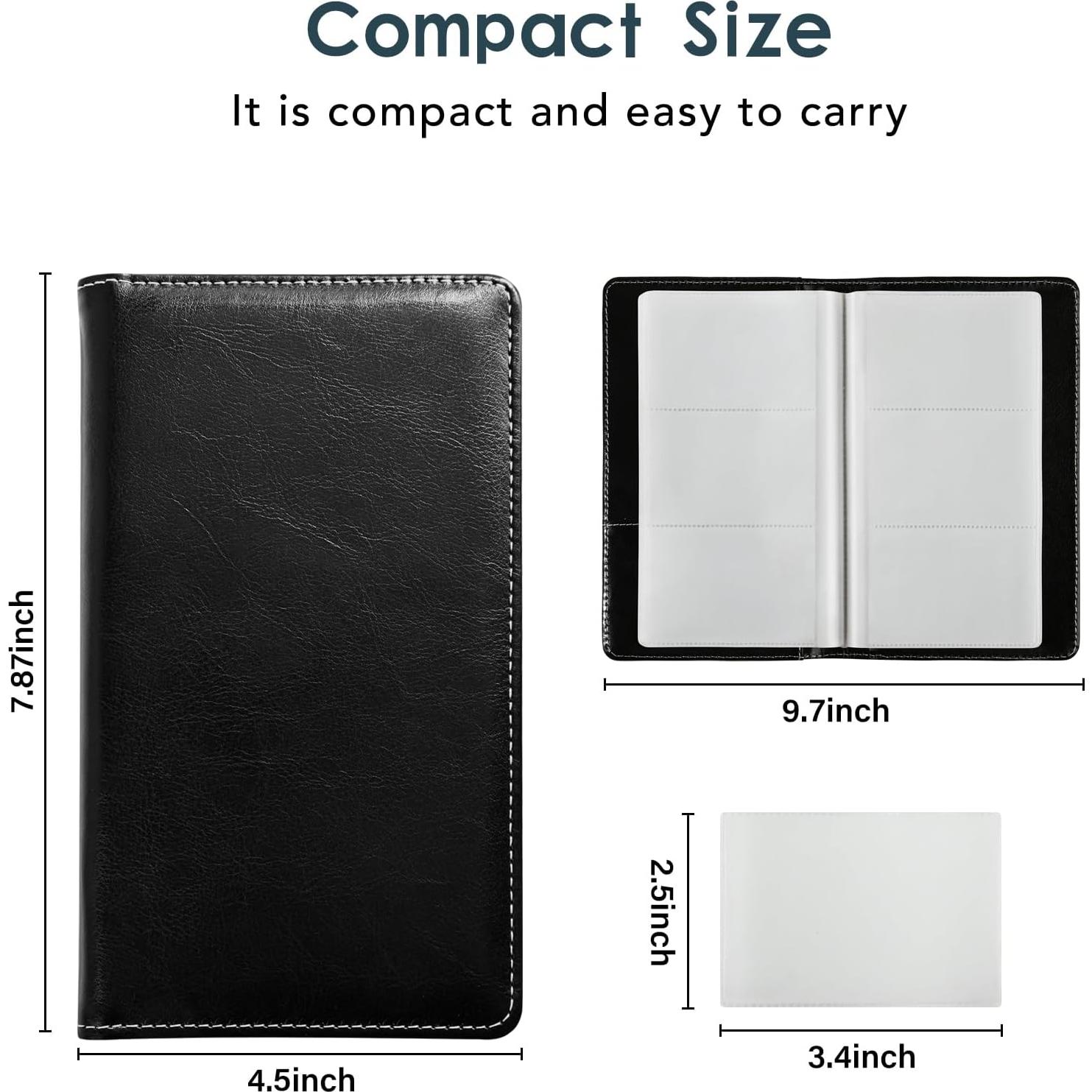 Organizador de Tarjetas de Visita DMFLY - Cuero PU Negro, 300 Tarjetas