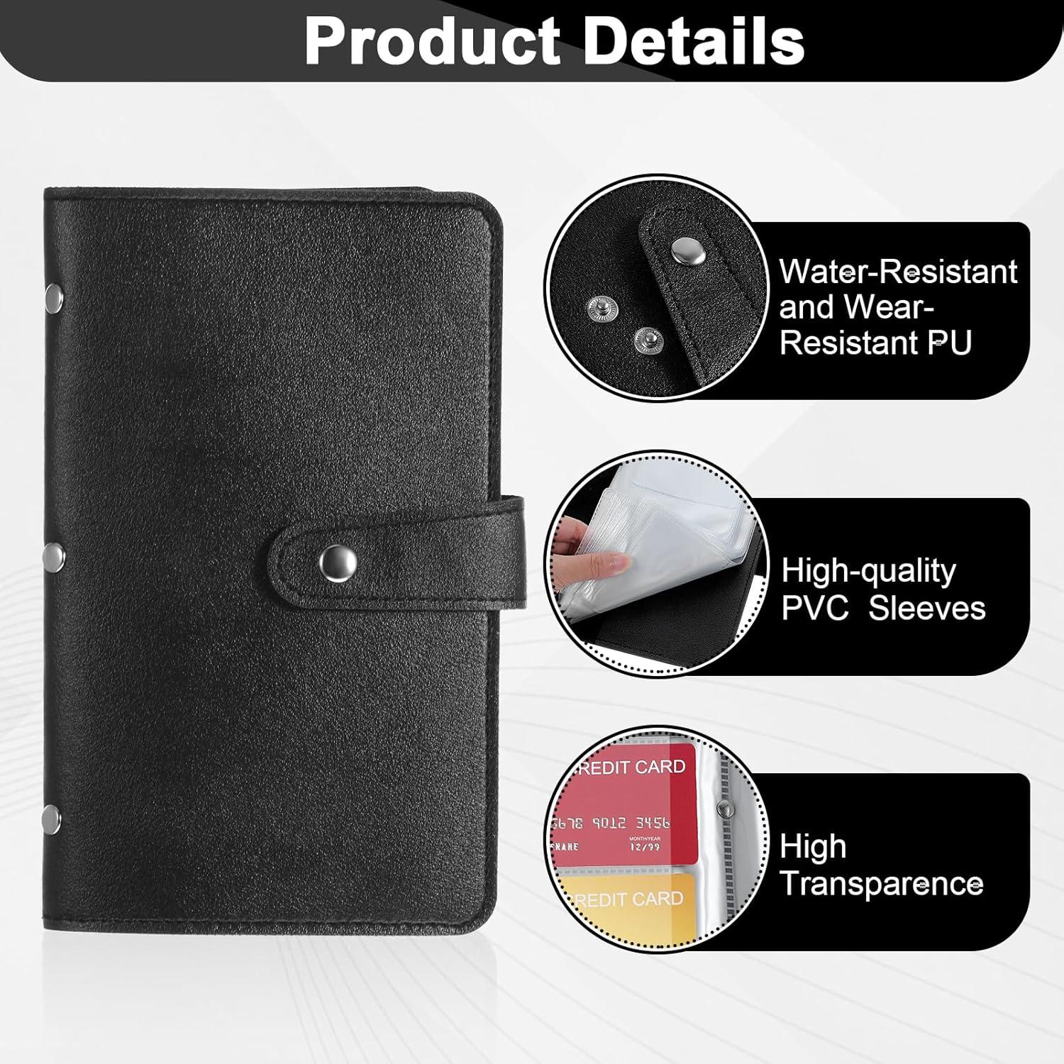 Organizador de Tarjetas de Crédito Exclaith con 96 Ranuras Negro