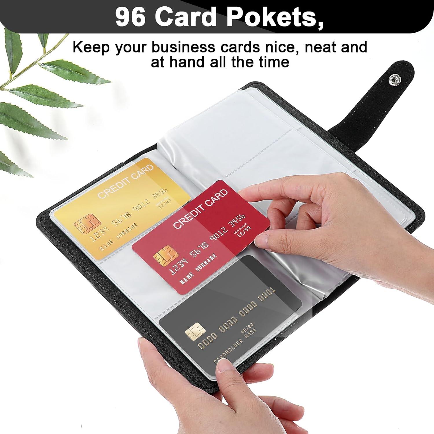 Organizador de Tarjetas de Crédito Exclaith con 96 Ranuras Negro