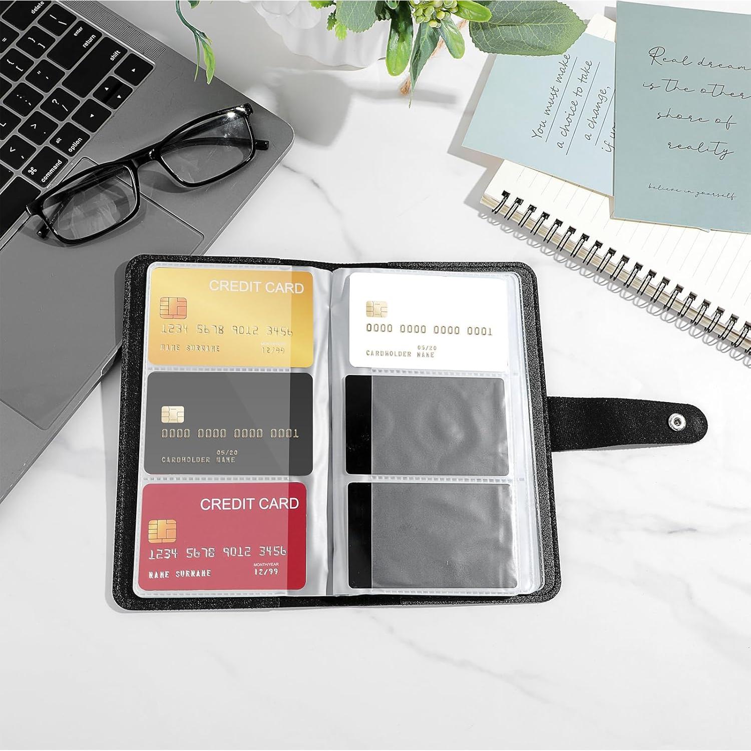 Organizador de Tarjetas de Crédito Exclaith con 96 Ranuras Negro