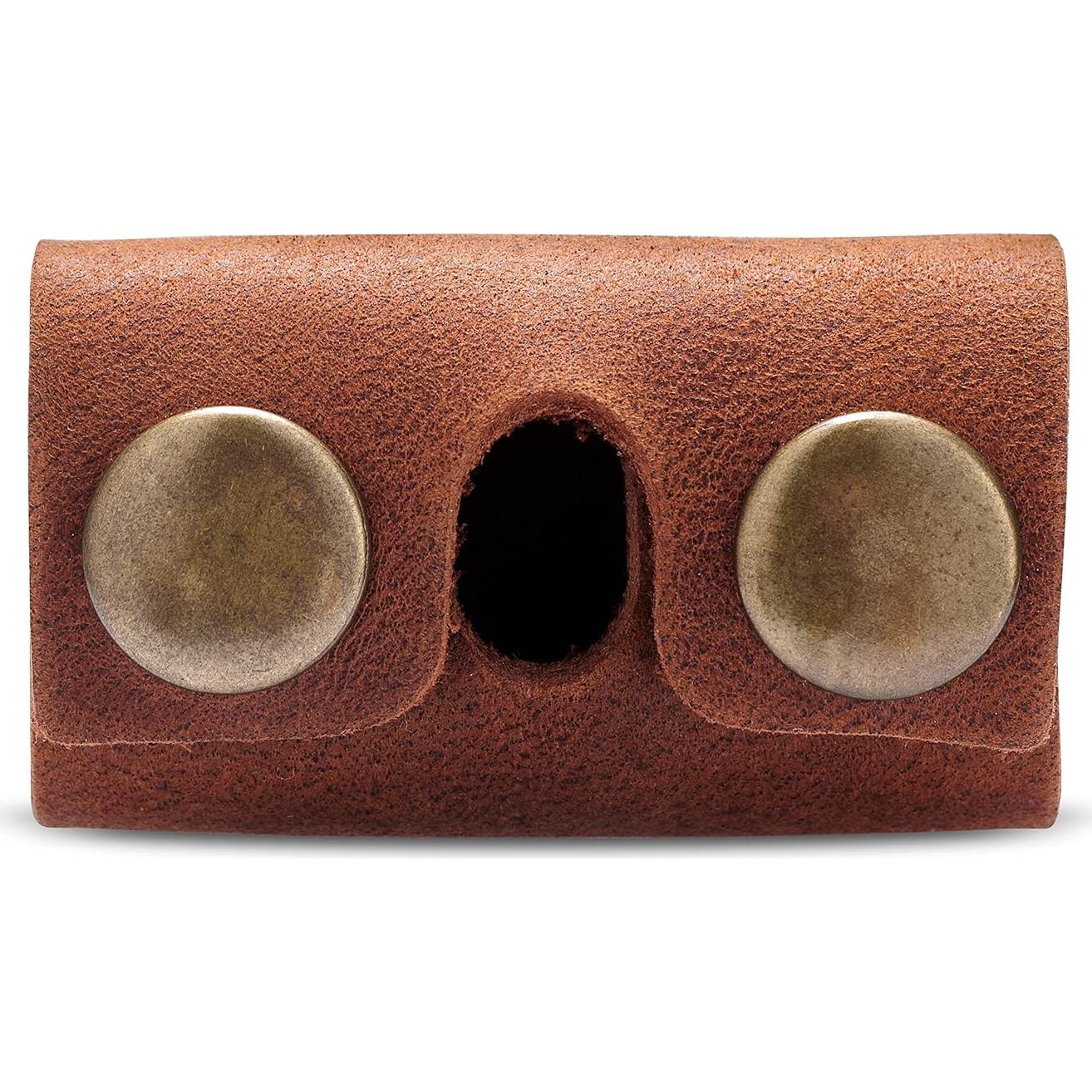 Cubierta Protectora de Afeitar de Cuero Auténtico Cognac