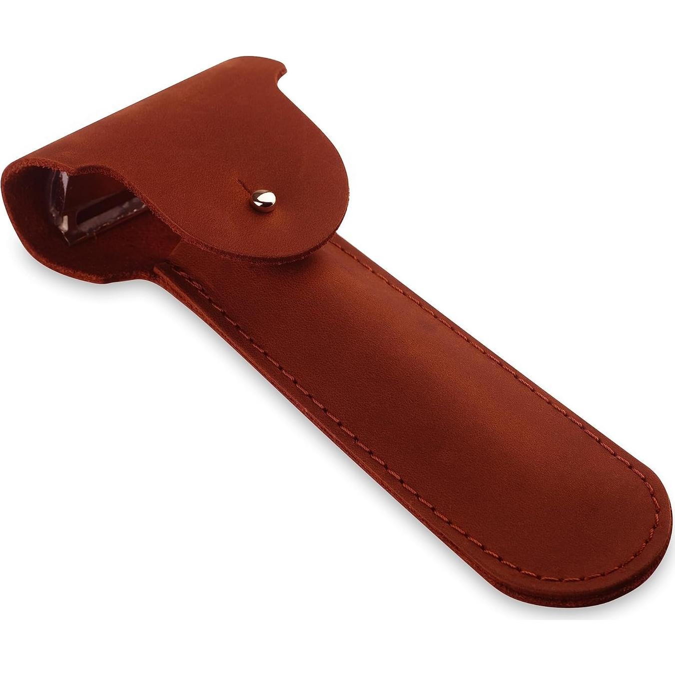 Funda de Cuero para Afeitadora Doble Filo - Cognac