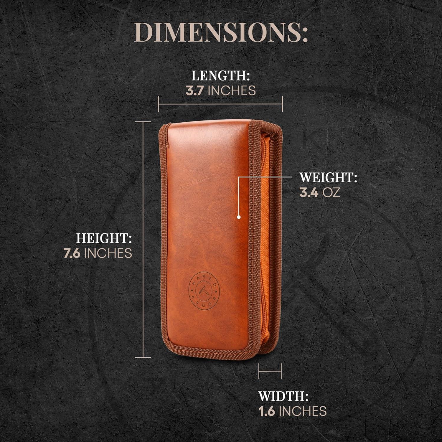 Estuche de Viaje Naked Armor para Navaja y Brocha Marrón