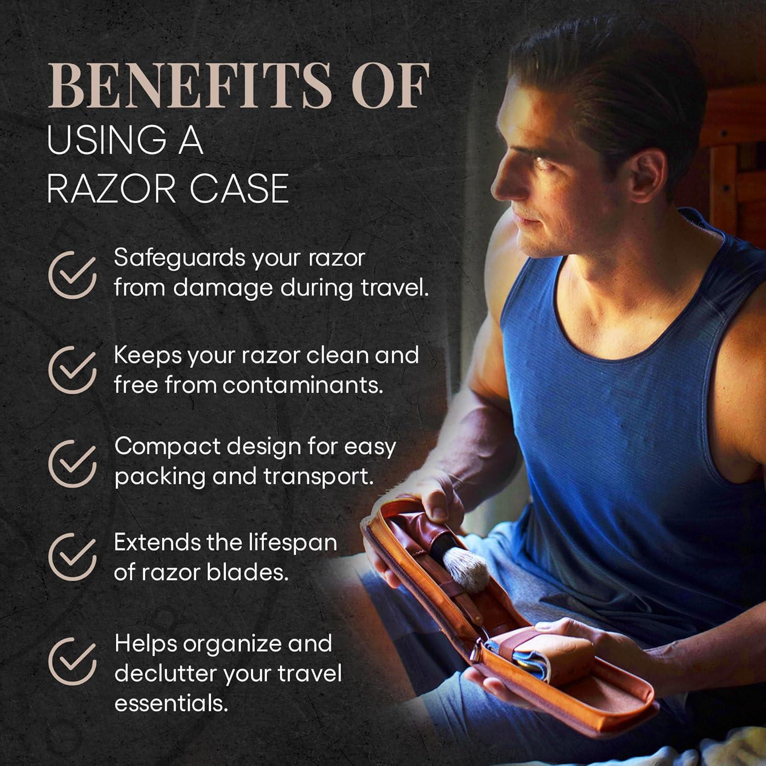 Estuche de Viaje Naked Armor para Navaja y Brocha Marrón