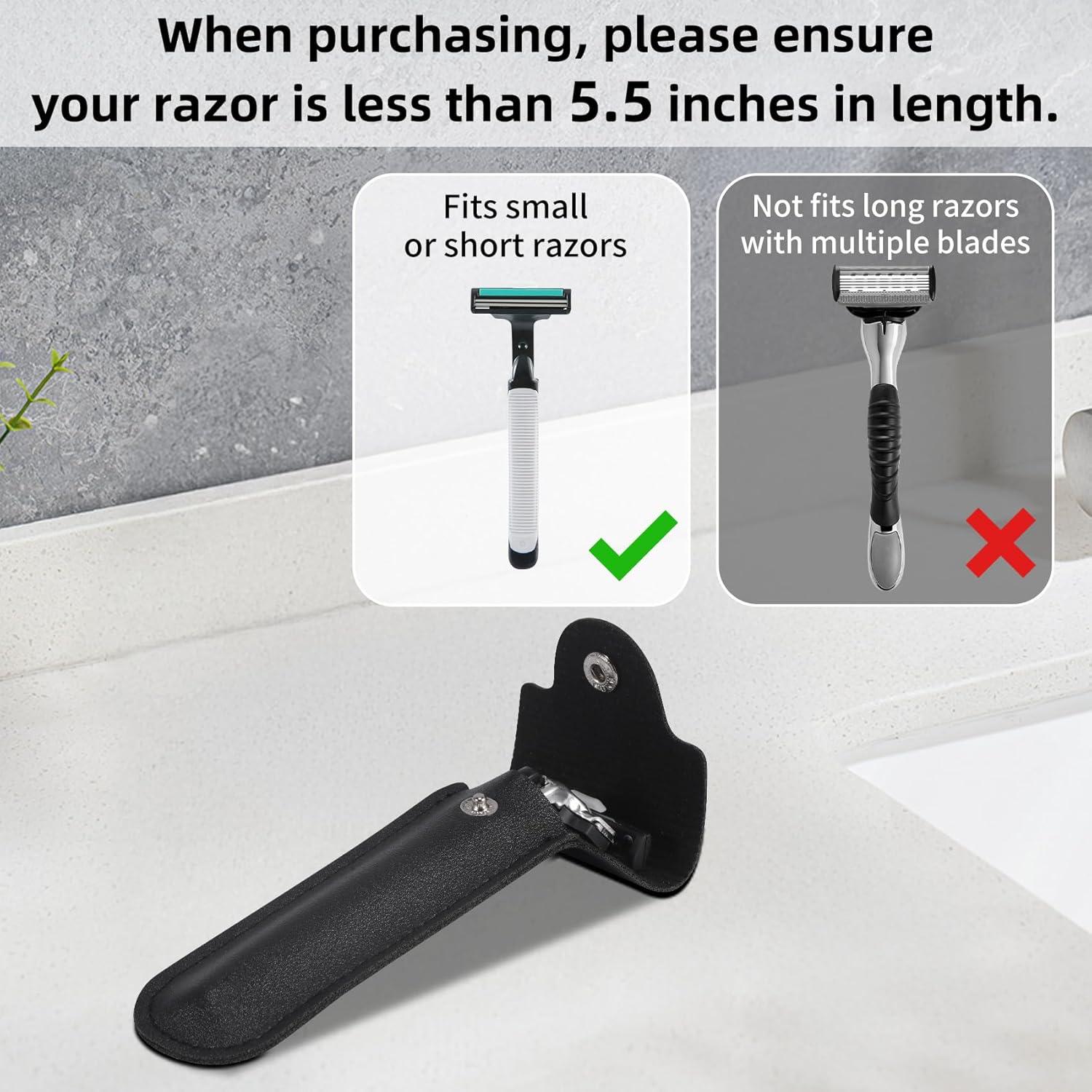 Funda de Afeitar de Viaje Kailund de PU Negra 14 x 5.5 cm