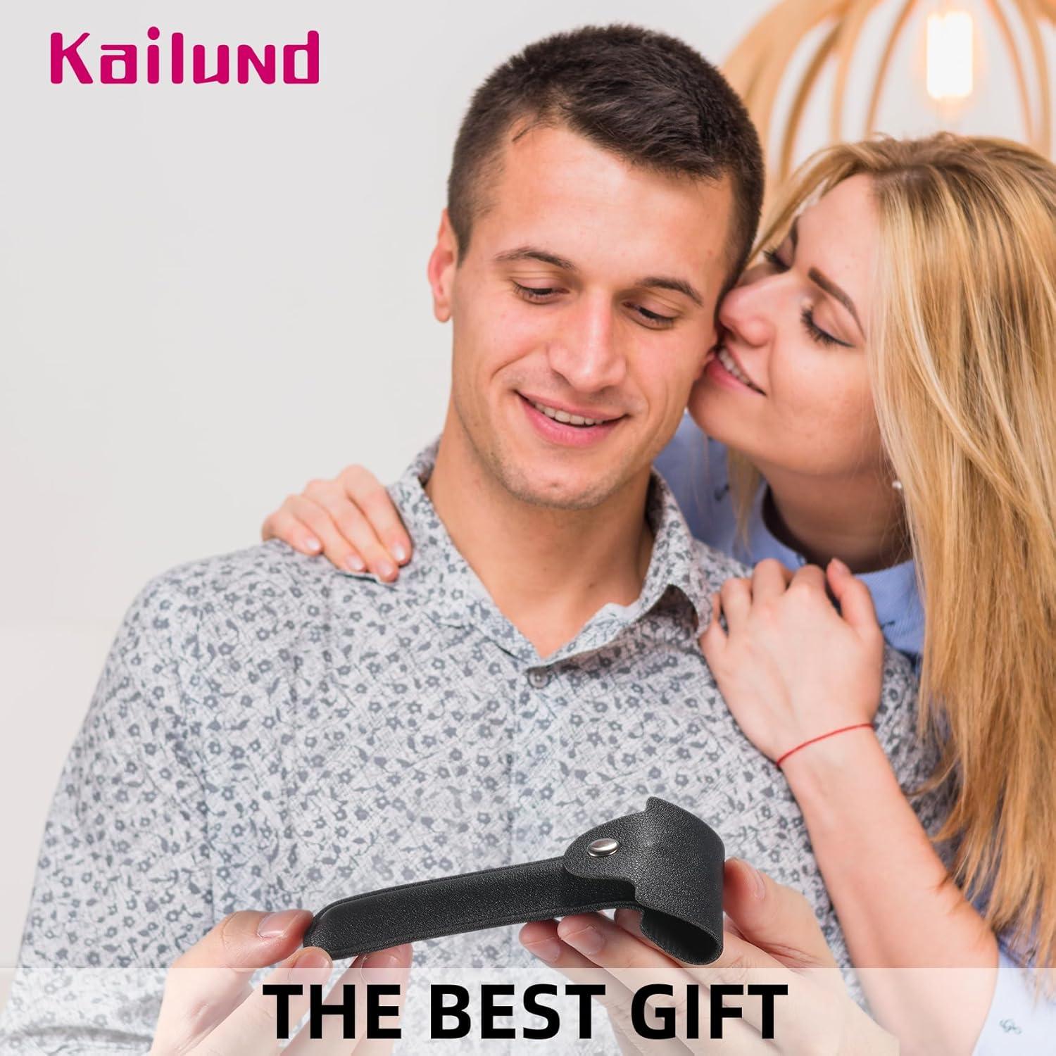 Funda de Afeitar de Viaje Kailund de PU Negra 14 x 5.5 cm