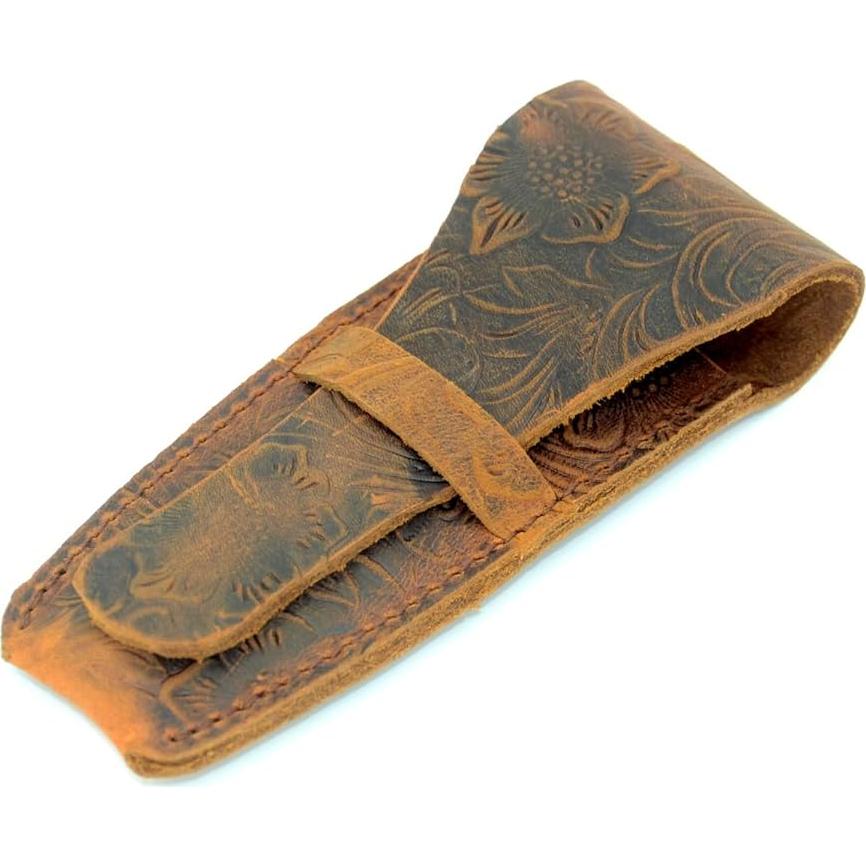 Funda de Viaje de Cuero JJNUSA para Afeitadora Doble Filo 11.43 cm