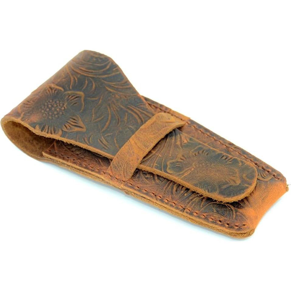 Funda de Viaje de Cuero JJNUSA para Afeitadora Doble Filo 11.43 cm
