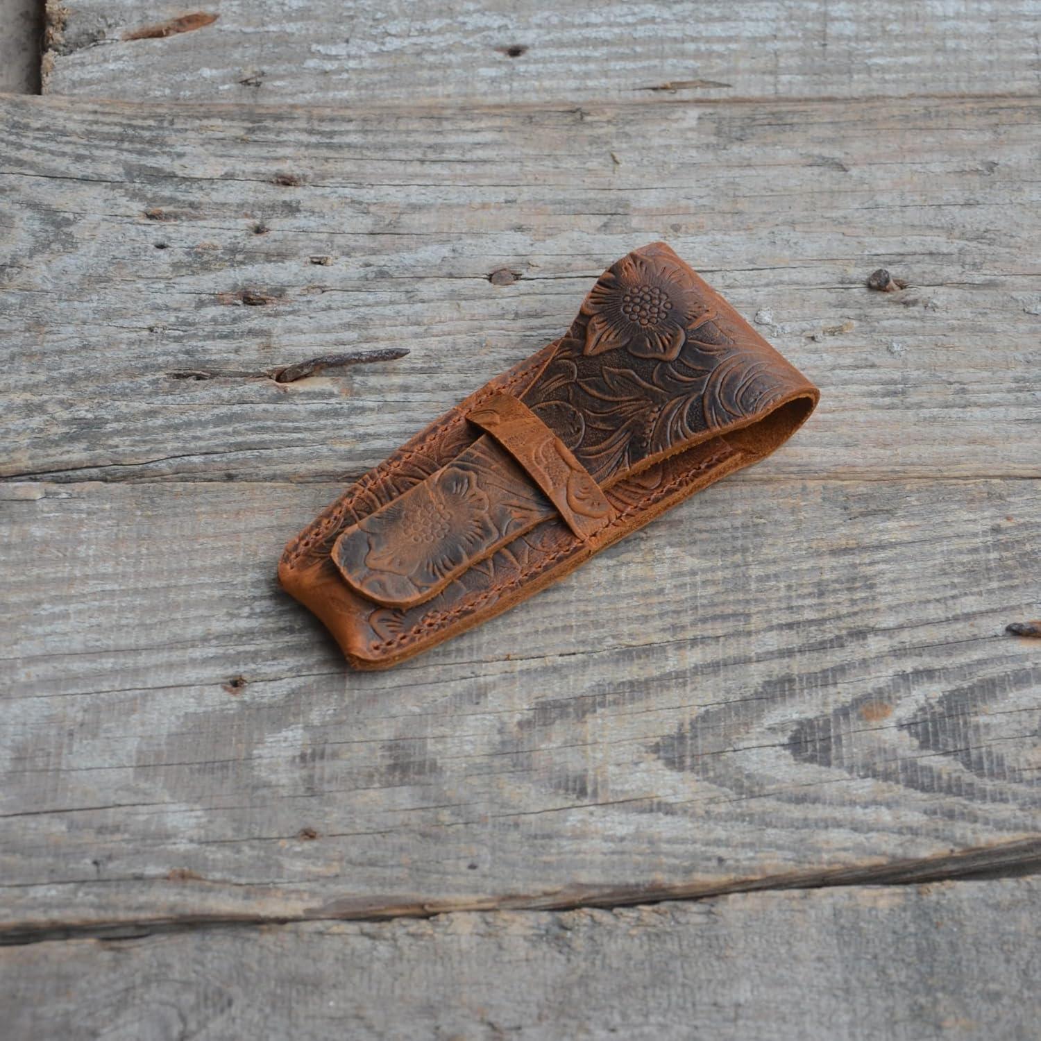 Funda de Viaje de Cuero JJNUSA para Afeitadora Doble Filo 11.43 cm