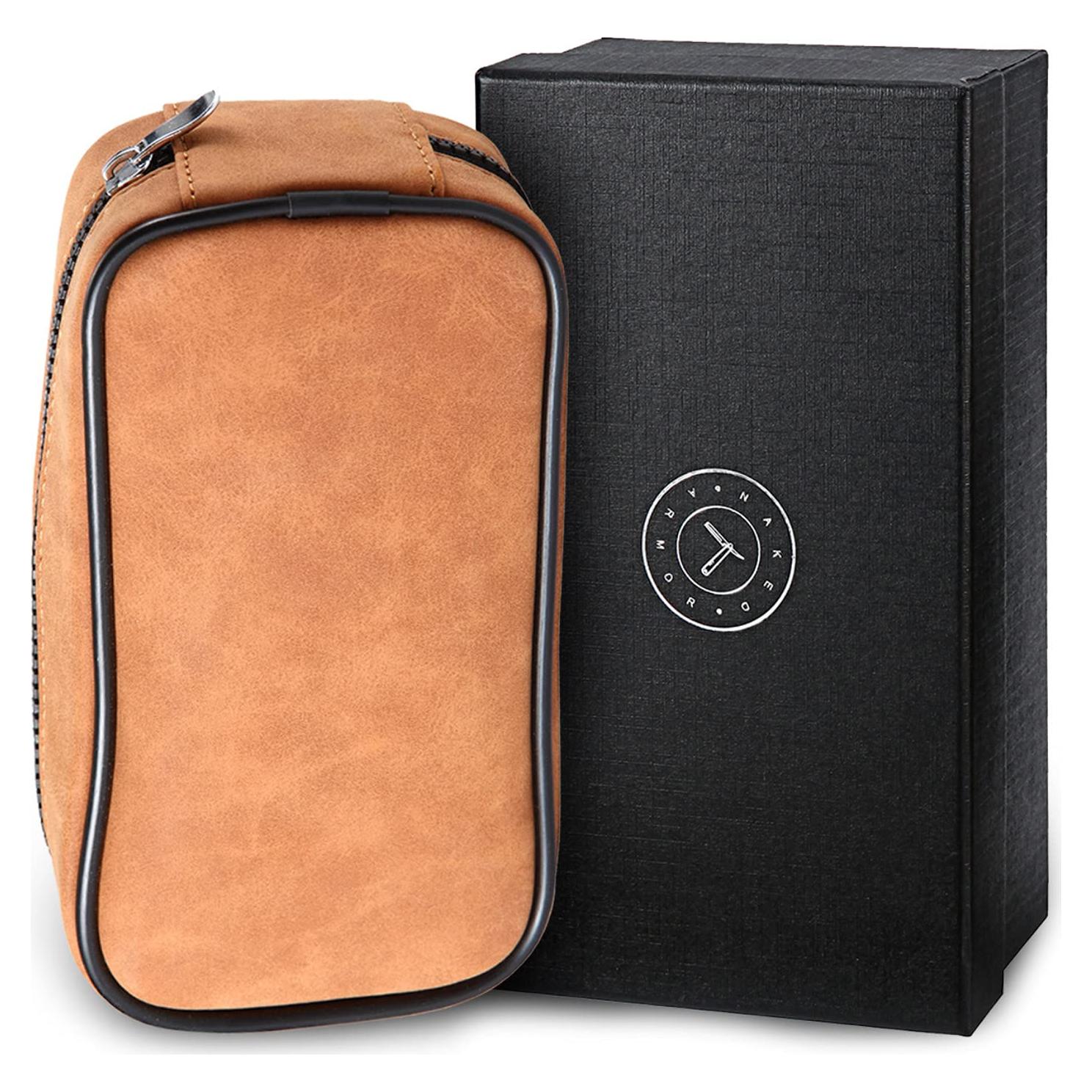 Estuche de viaje de cuero Naked Armor para maquinilla de afeitar