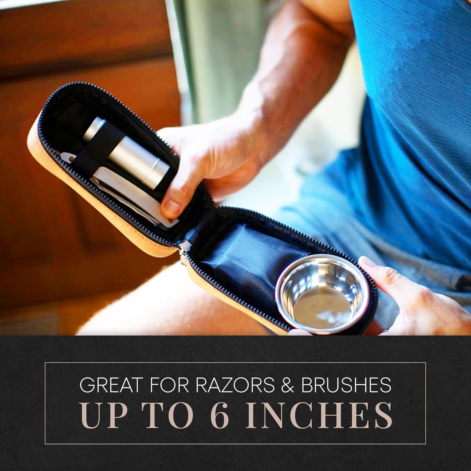 Estuche de viaje de cuero Naked Armor para maquinilla de afeitar