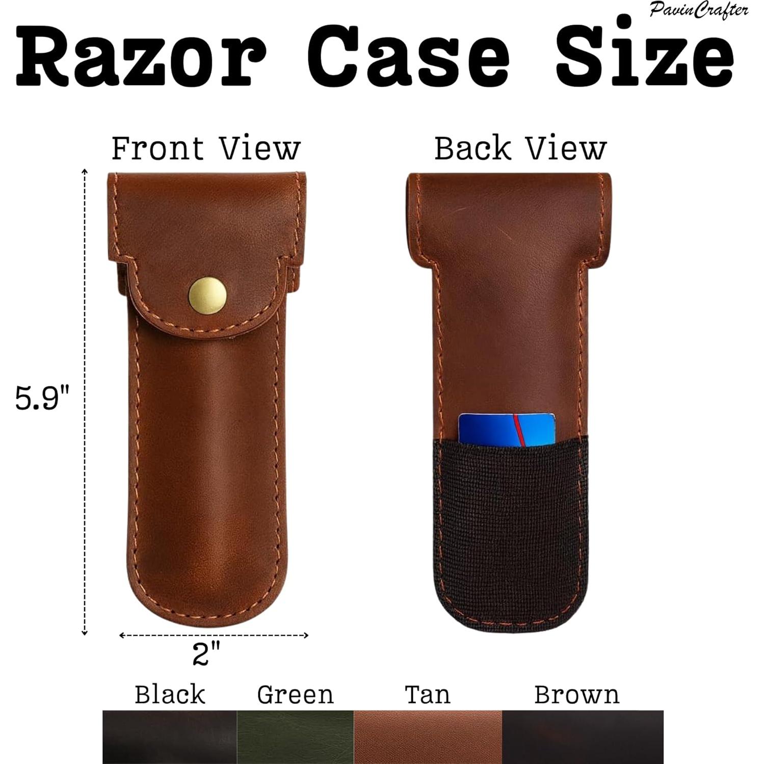 Estuche de Cuero de Grano Completo PavinCrafter para Maquinilla