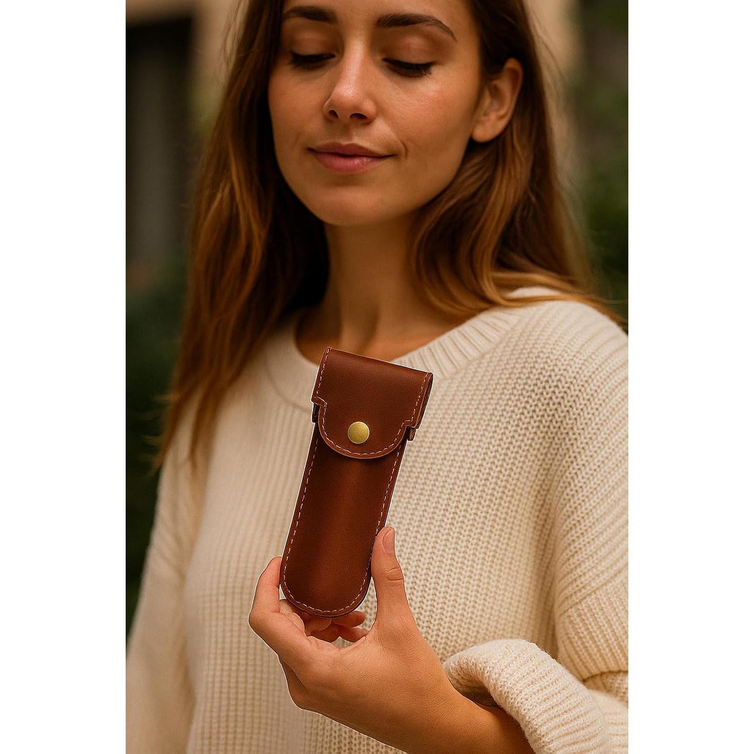 Estuche de Cuero de Grano Completo PavinCrafter para Maquinilla