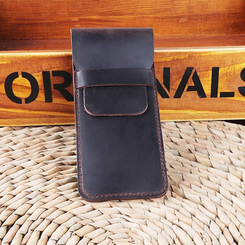 Funda de bolígrafo de cuero Daimay Crazy Horse - Marrón oscuro