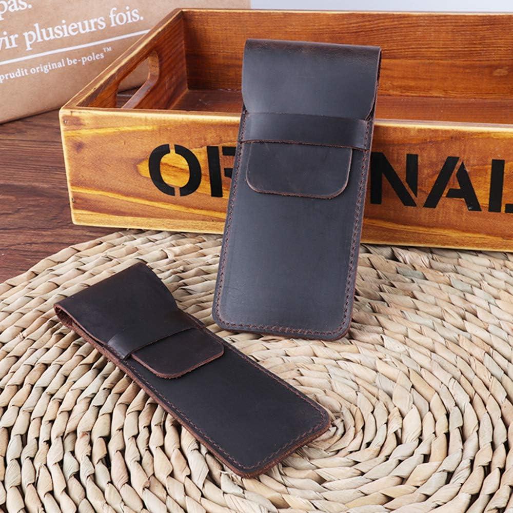 Funda de bolígrafo de cuero Daimay Crazy Horse - Marrón oscuro