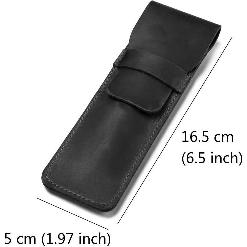 Funda de Cuero Crazy Horse Daimay para Plumas - Negro 16.5cm