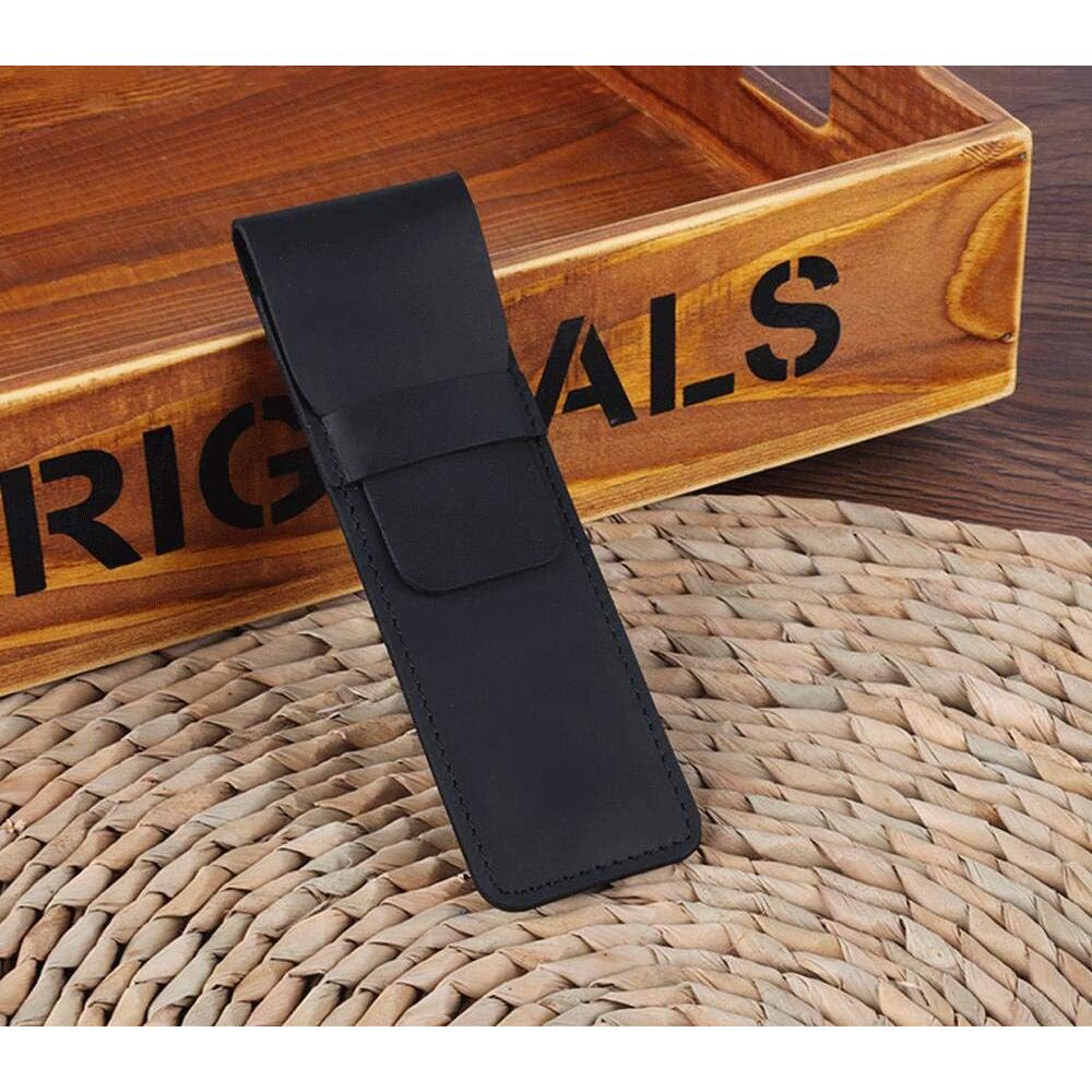 Funda de Cuero Crazy Horse Daimay para Plumas - Negro 16.5cm