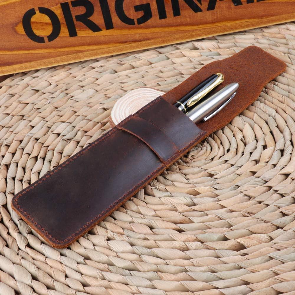 Funda de Cuero Crazy Horse Daimay para Plumas - Negro 16.5cm