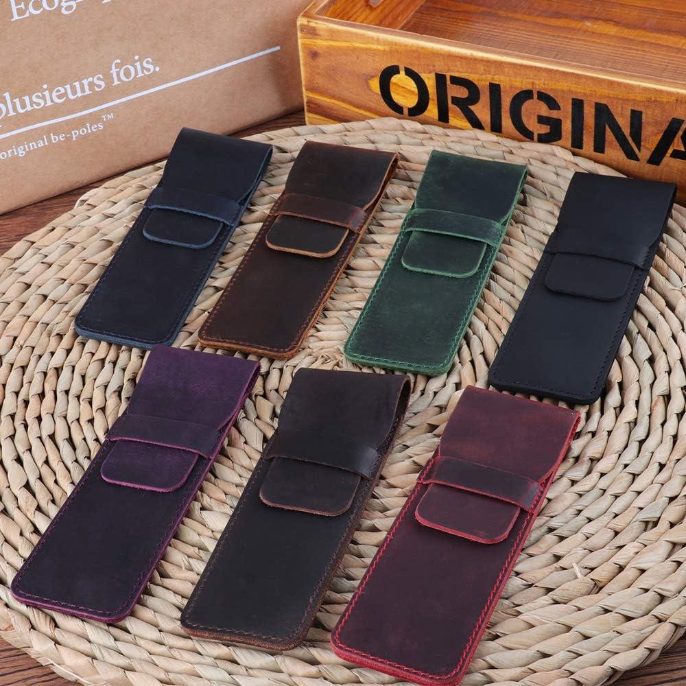 Funda de Cuero Crazy Horse Daimay para Plumas - Negro 16.5cm