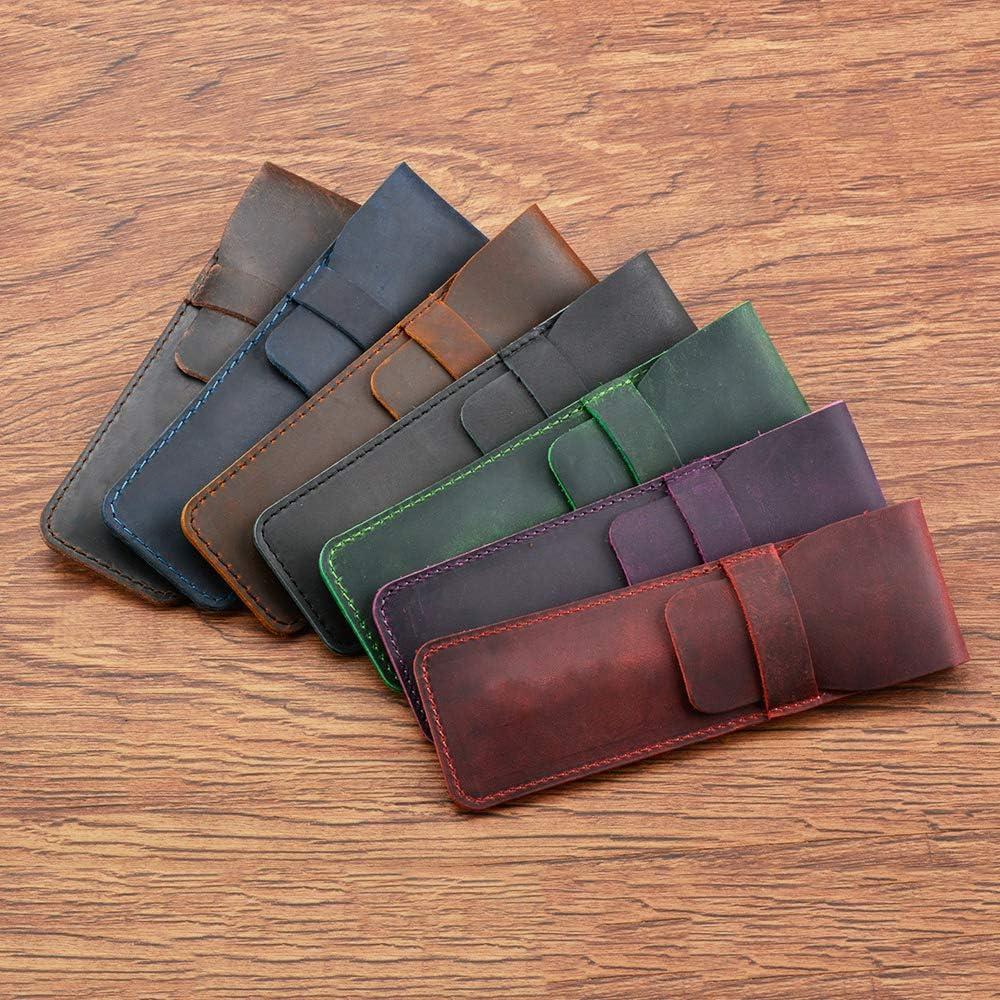 Funda de Cuero Crazy Horse Daimay para Plumas - Negro 16.5cm