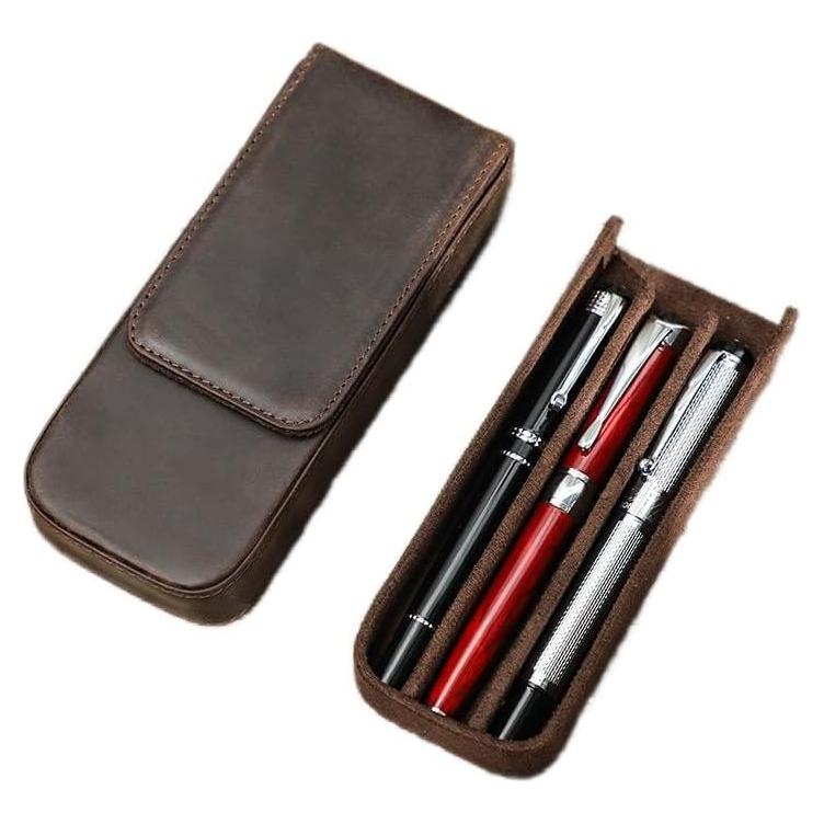 Estuche de bolígrafos de cuero MC LEATHER 3 compartimentos