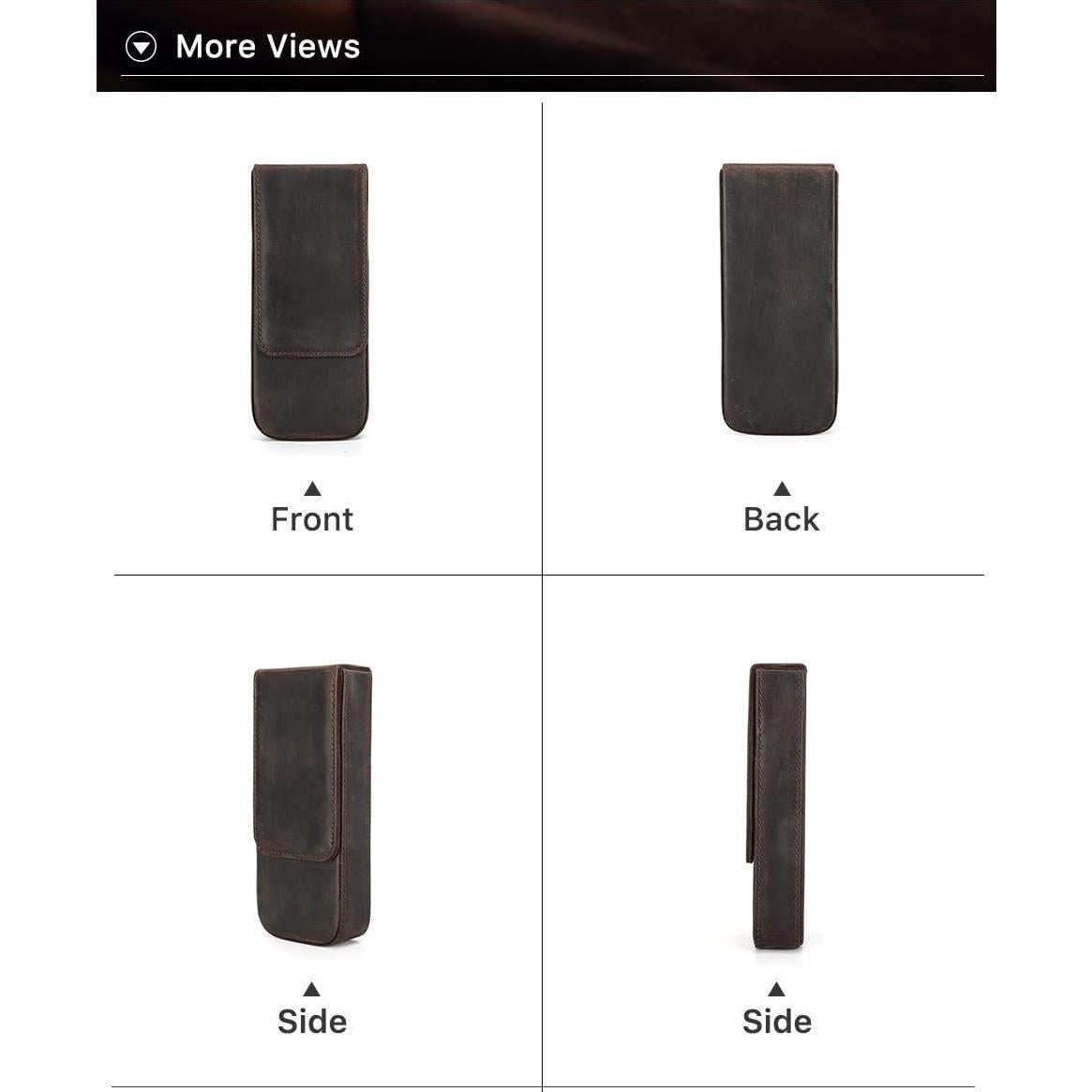 Estuche de bolígrafos de cuero MC LEATHER 3 compartimentos