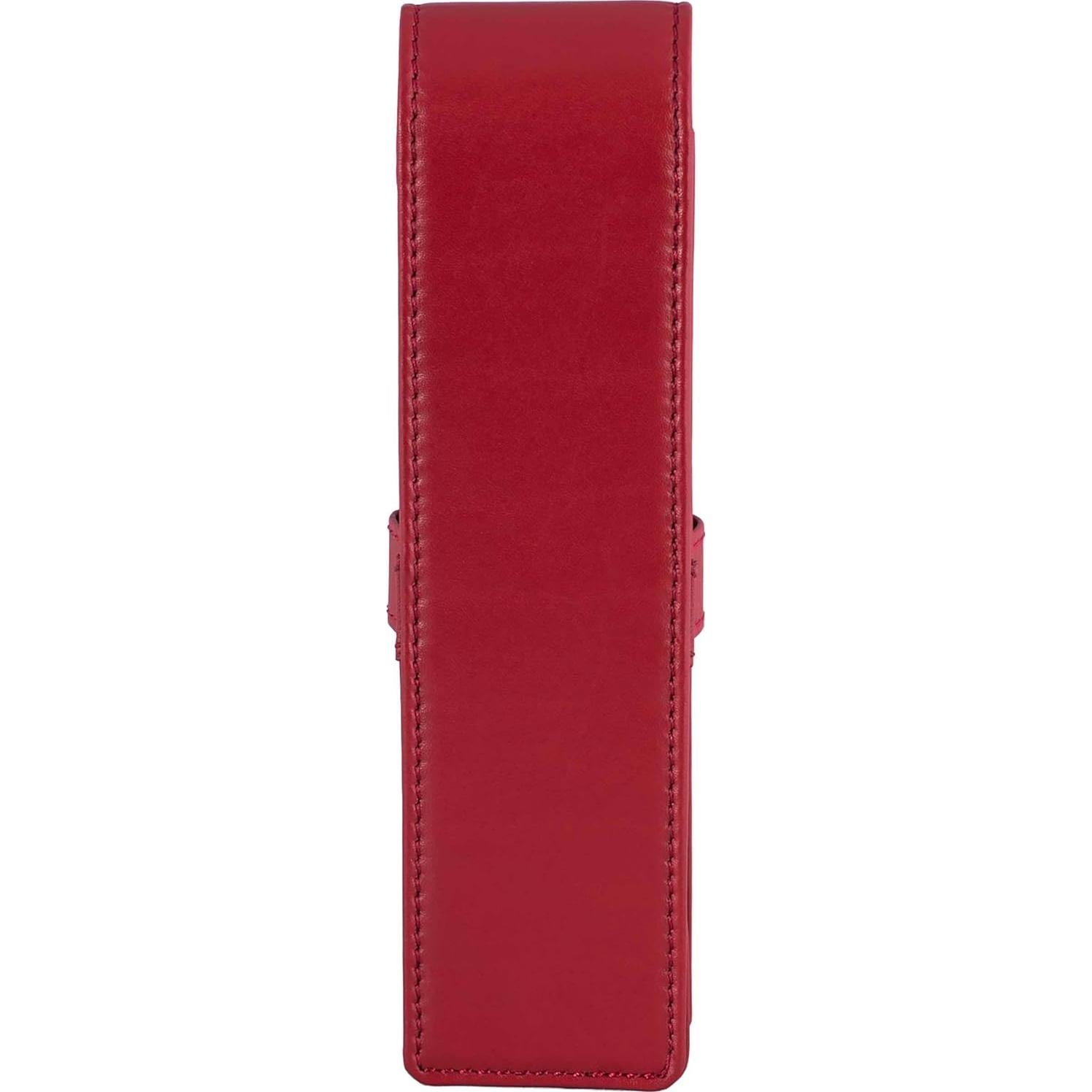 Estuche de Cuero DiLoro Doble para Plumas Rojo 150mm