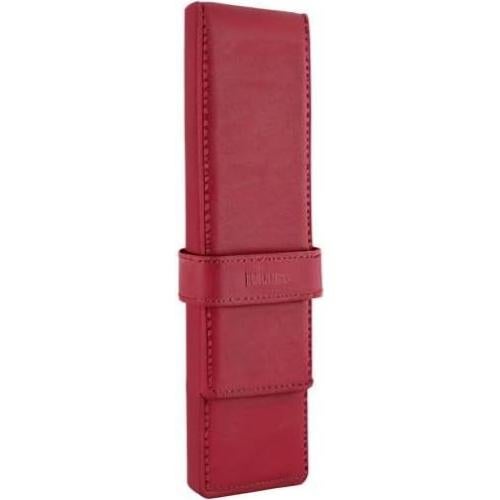 Estuche de Cuero DiLoro Doble para Plumas Rojo 150mm