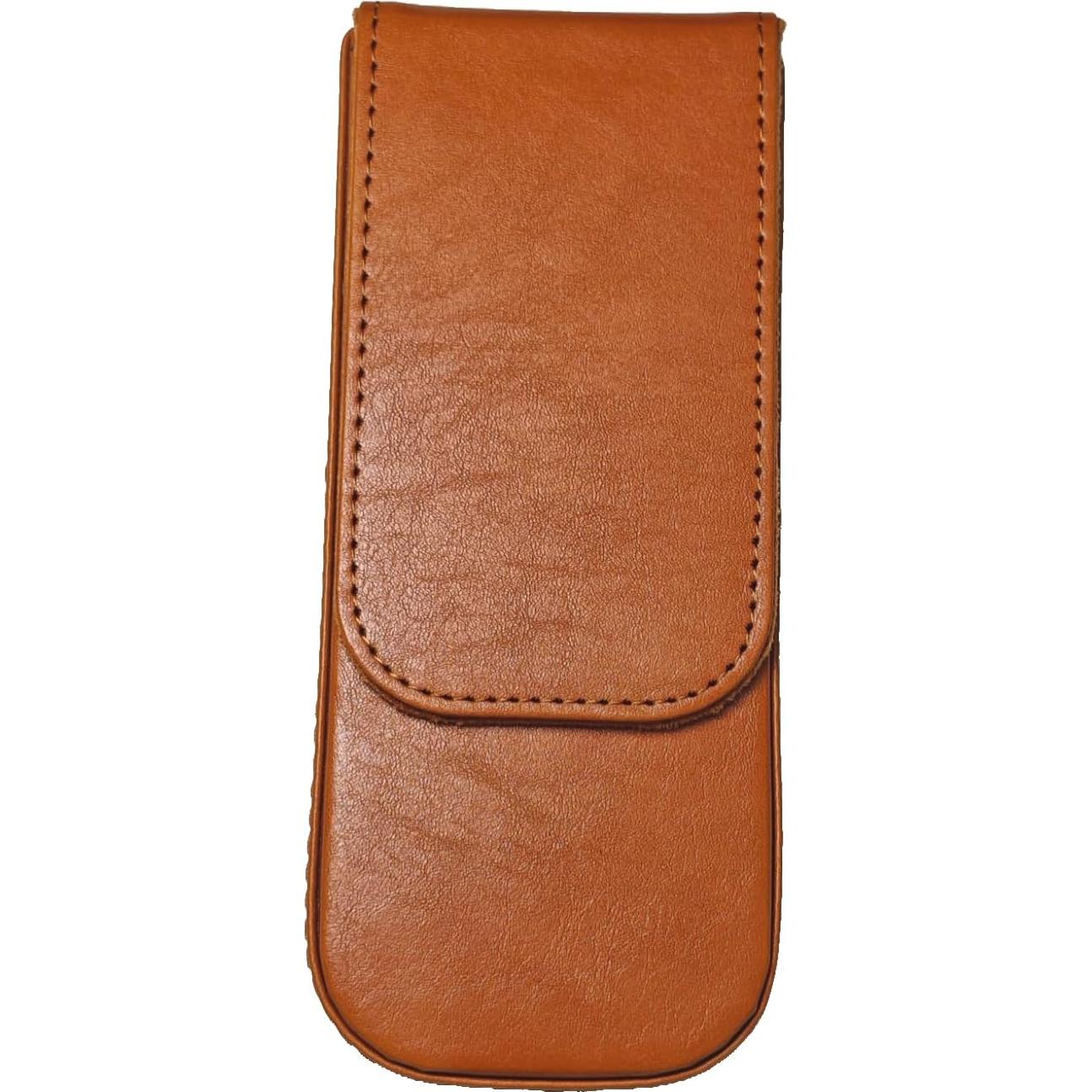 Estuche de Pluma Fuente de Cuero Amarillo 3 Ranuras LPUC-3-FC