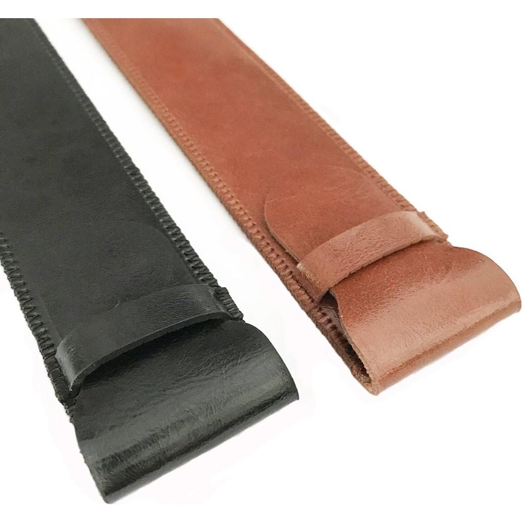 Funda de Cuero Suave Daimay para Bolígrafos y Lápices - Negro y Marrón