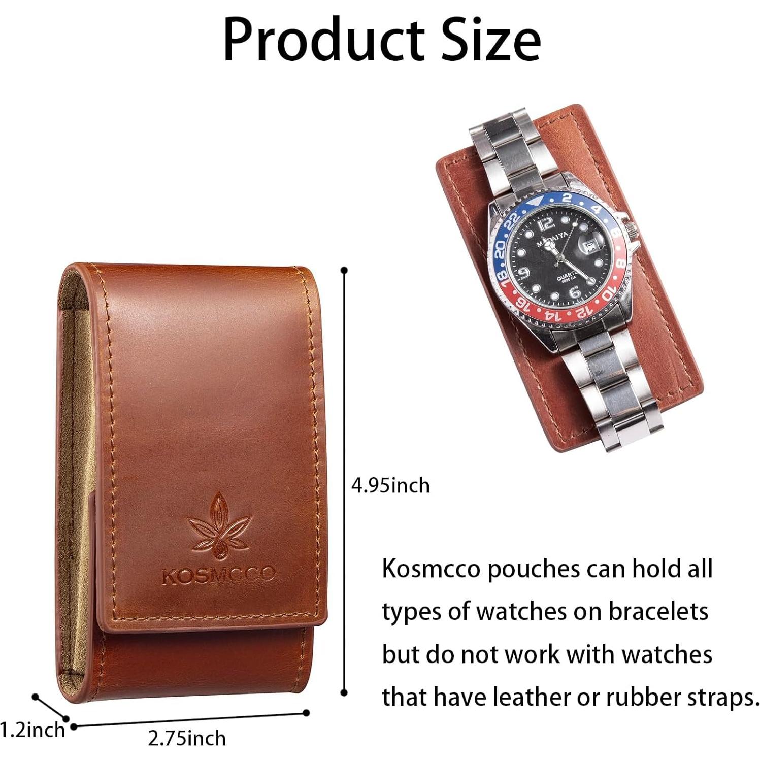 Funda de Reloj de Cuero KOSMCCO Marrón Portátil Vintage