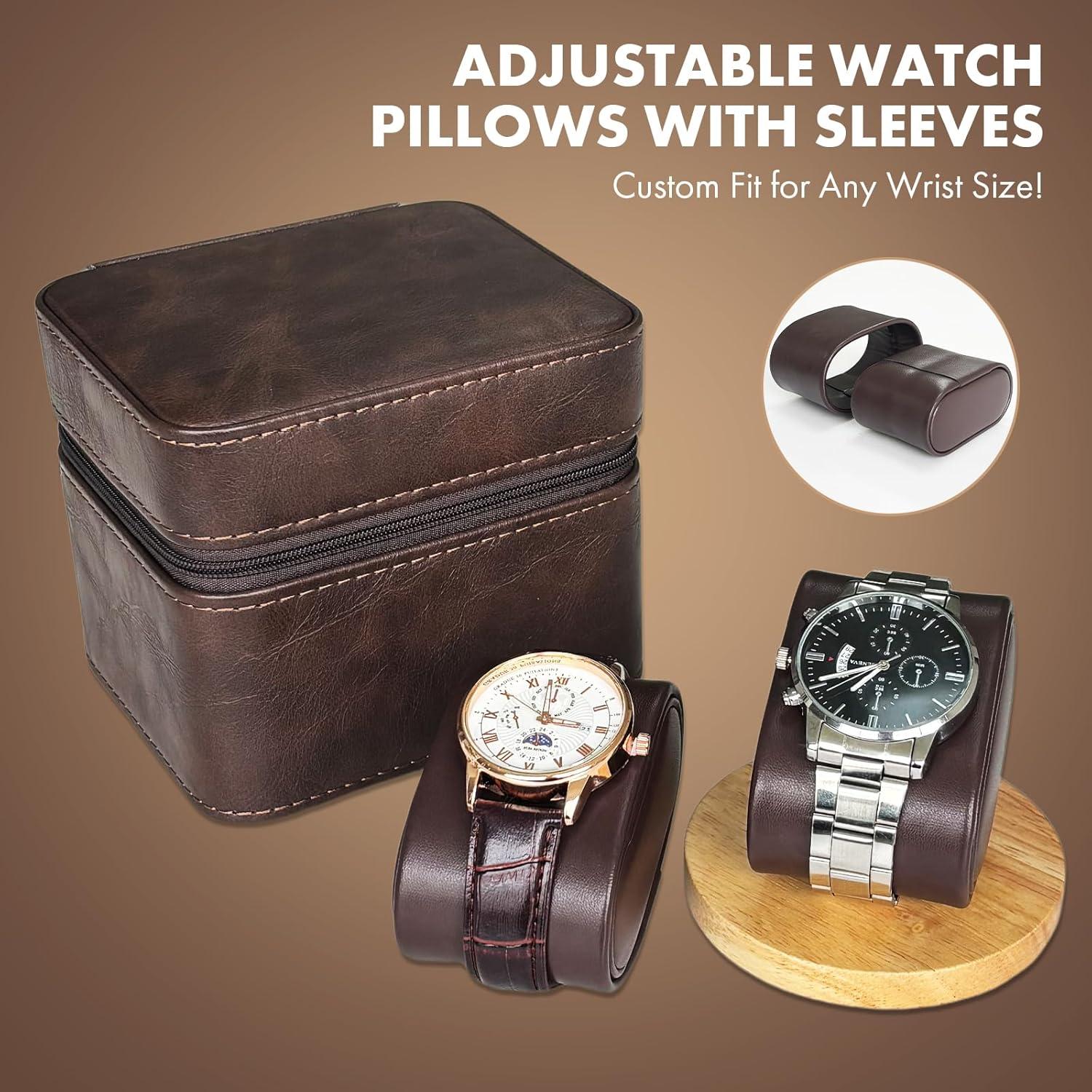 Estuche de Viaje para Relojes EverWinSR Marrón 2 Compartimentos