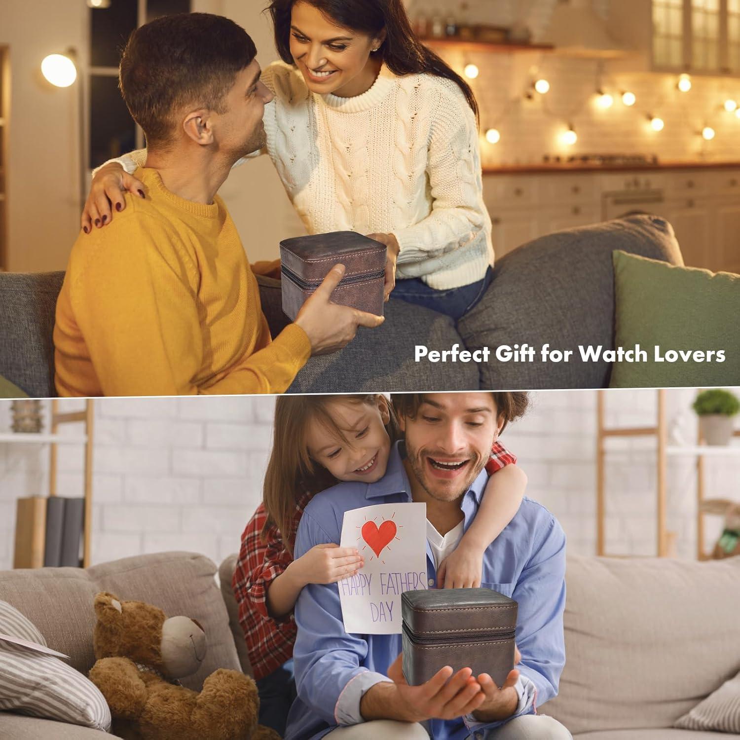 Estuche de Viaje para Relojes EverWinSR Marrón 2 Compartimentos