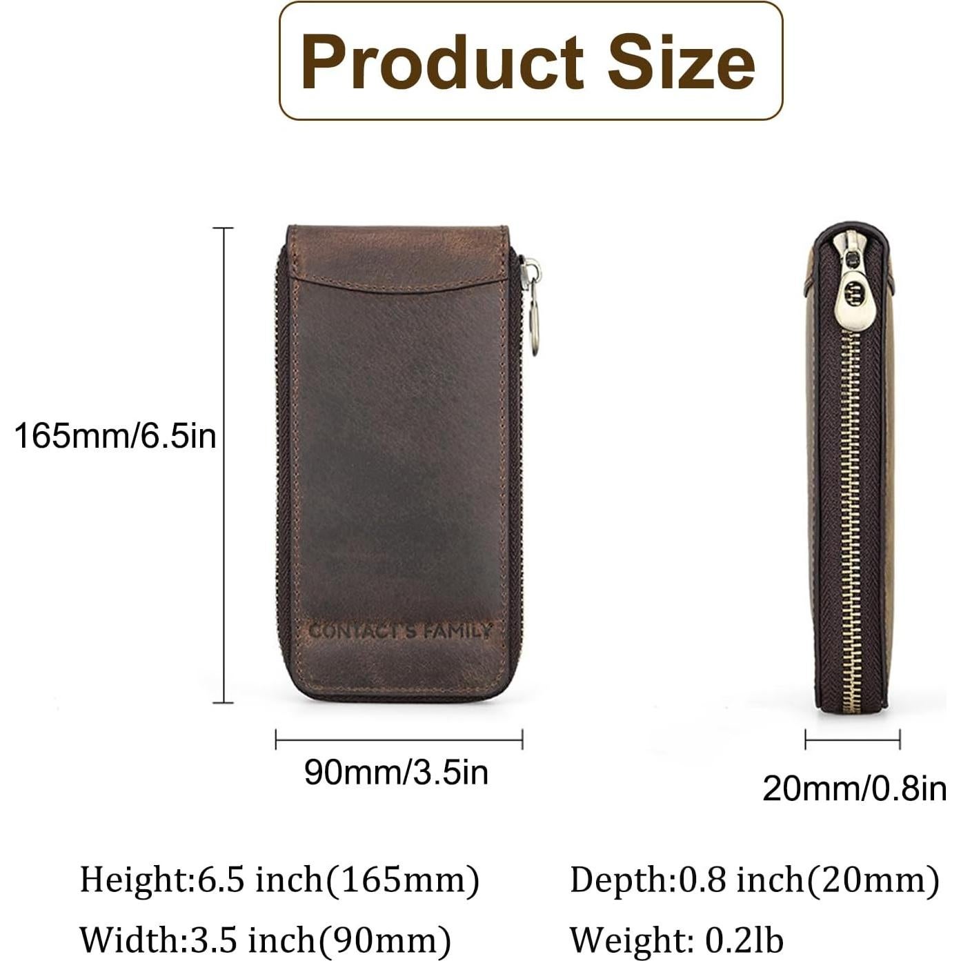 Estuche de Viaje para Reloj Acidea de Cuero Genuino 16.5cm