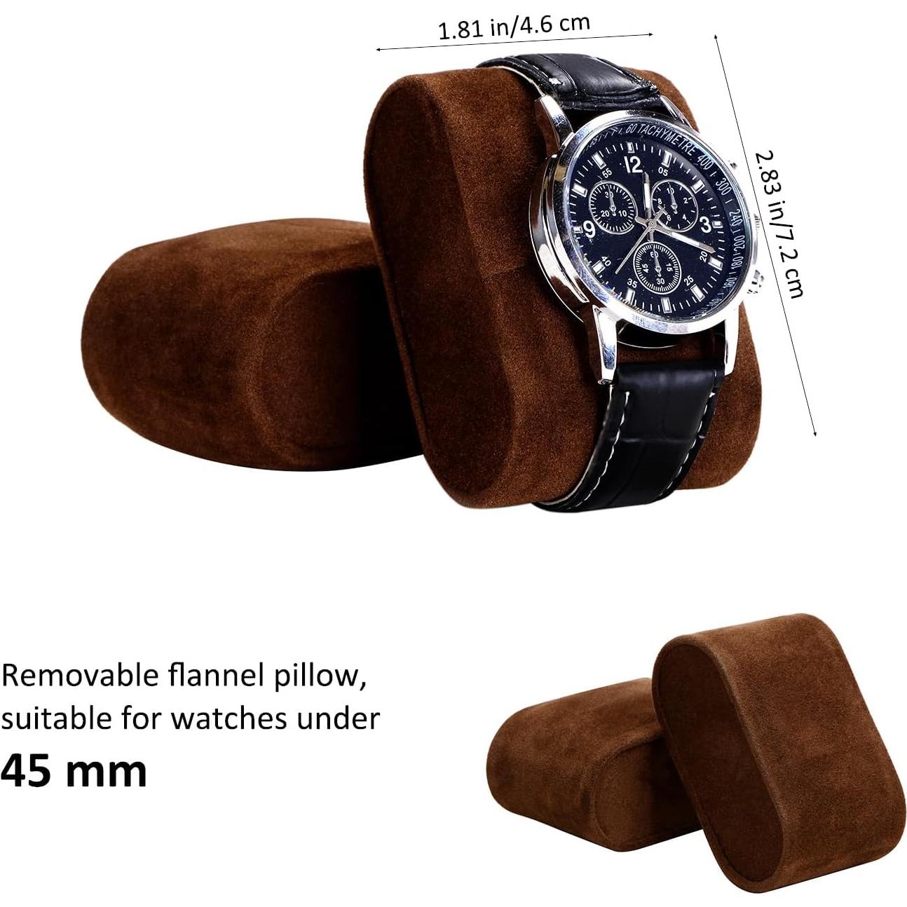 Caja de Reloj BEWISHOME 12 Compartimentos 2 Capas Espresso