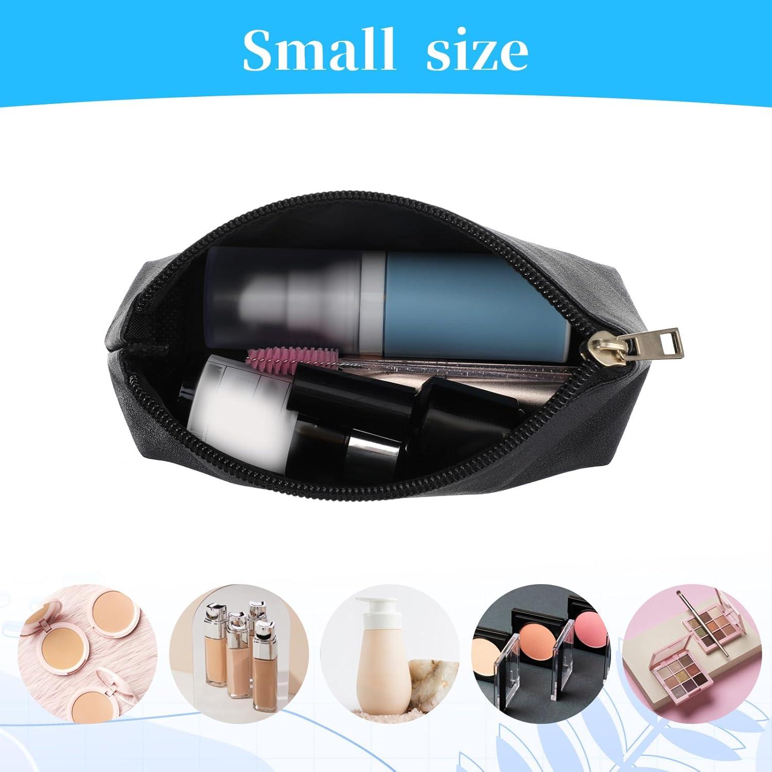 Set de 2 Bolsas de Maquillaje de Cuero Negro Tweruna