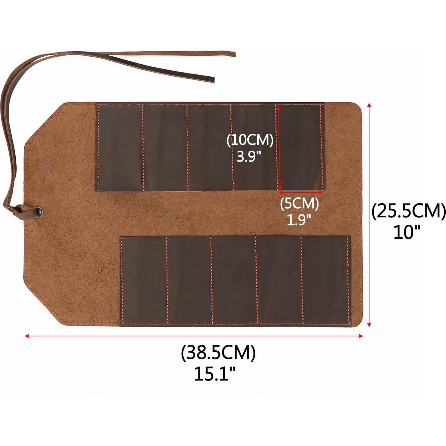 Bolsa de Almacenamiento para Herramientas Tourbon de Cuero 10 Compartimentos