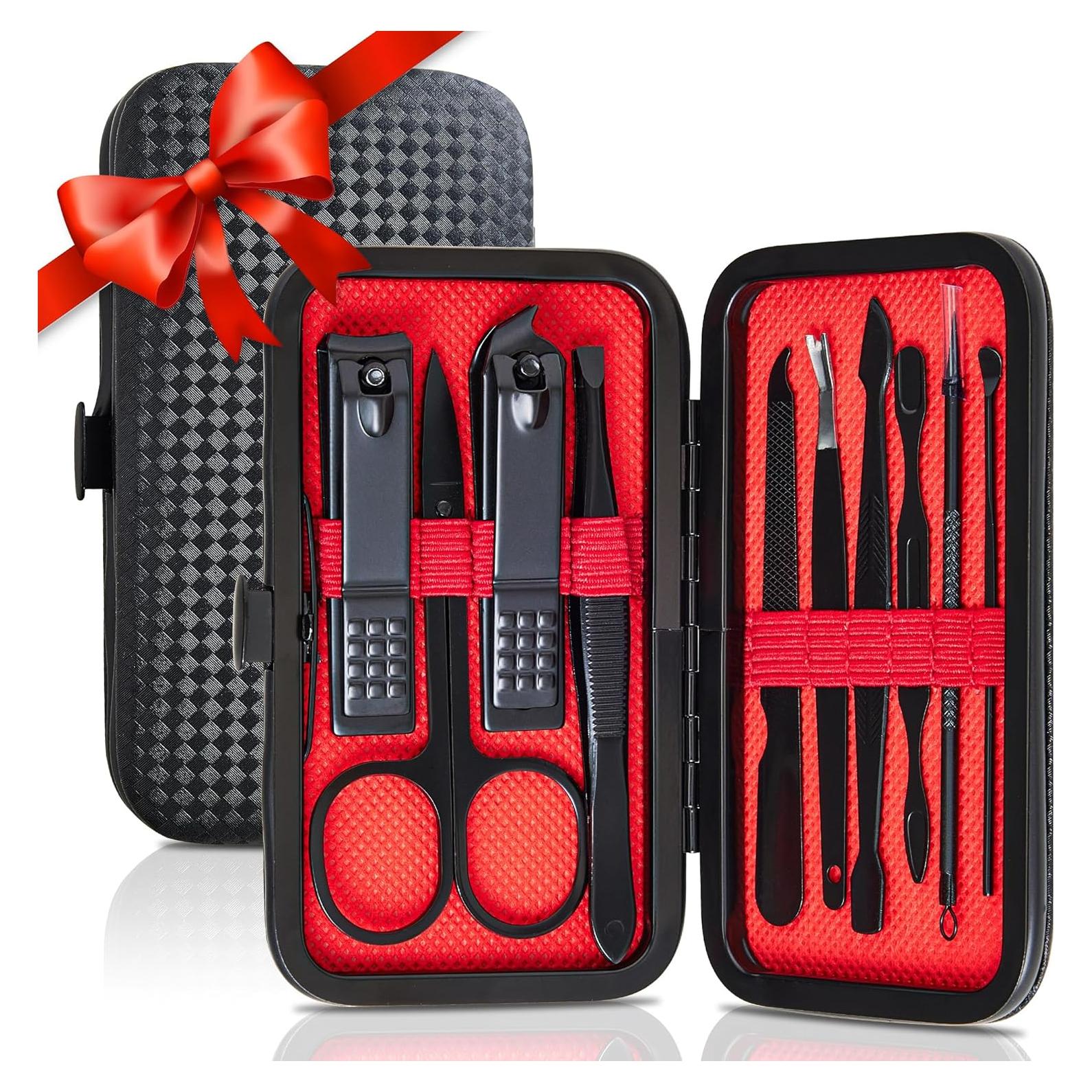 Juego de Manicura 10 en 1 Santacare con Estuche de Cuero