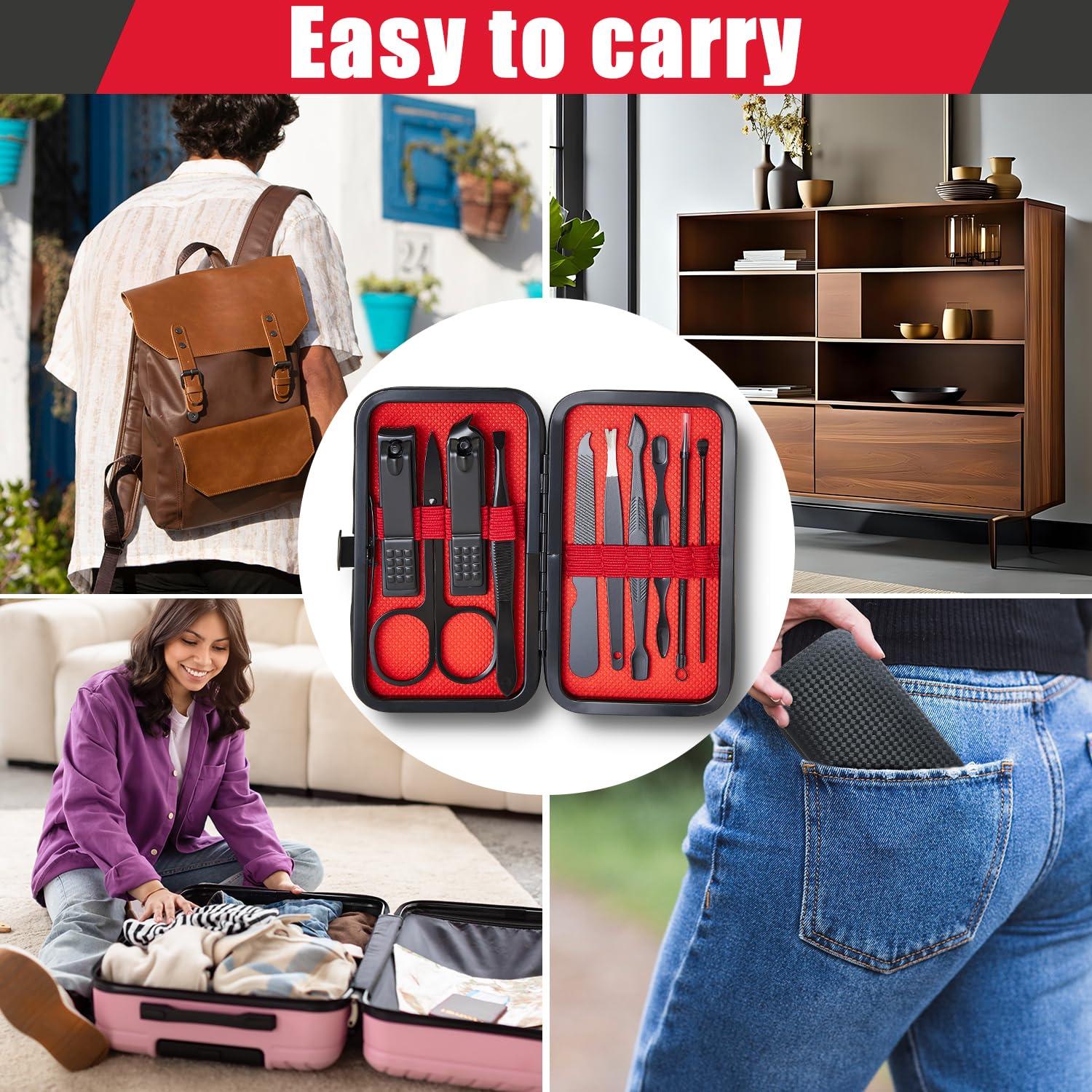 Juego de Manicura 10 en 1 Santacare con Estuche de Cuero