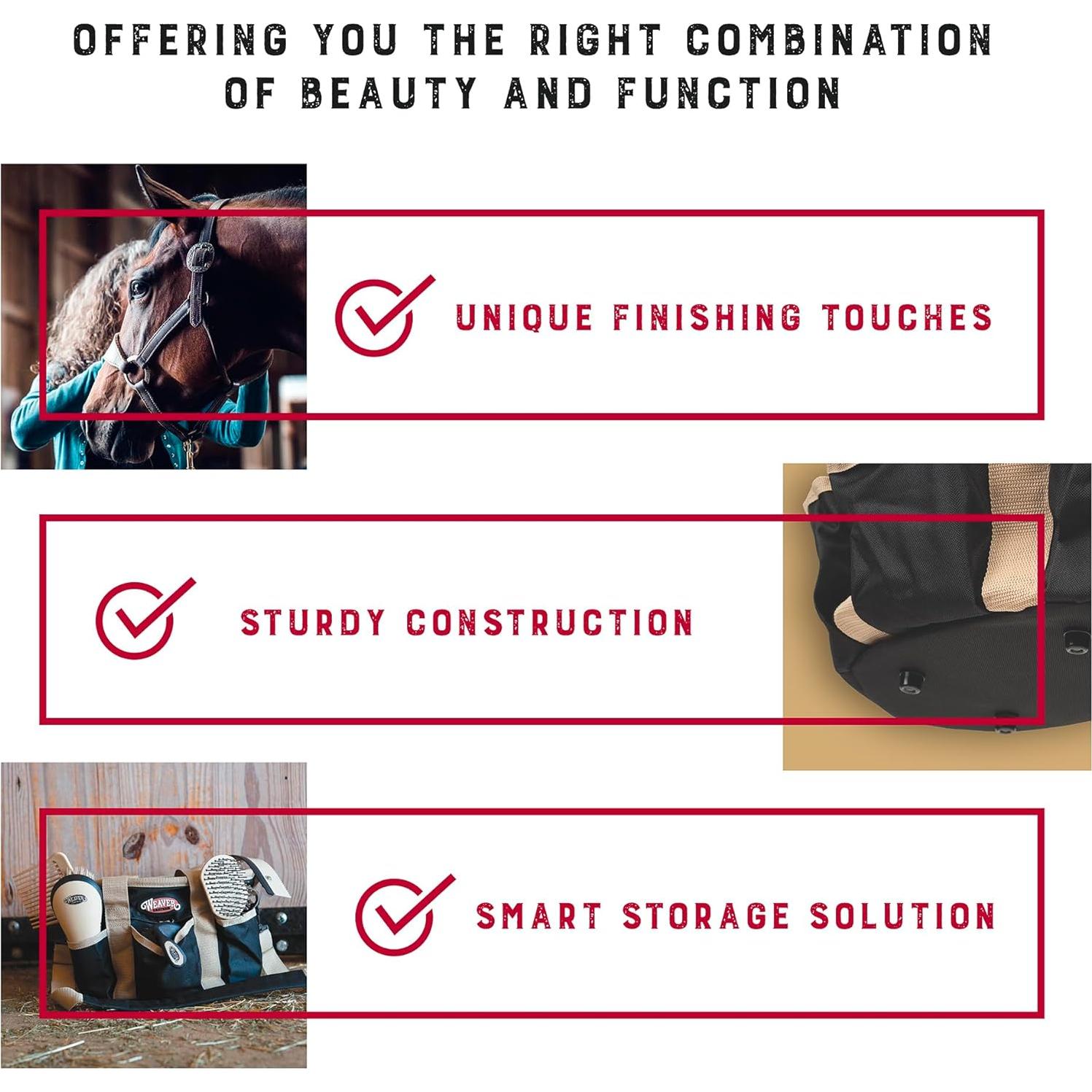 Kit de Cuidado de Caballos Weaver Leather 7 Piezas Negro/Beige