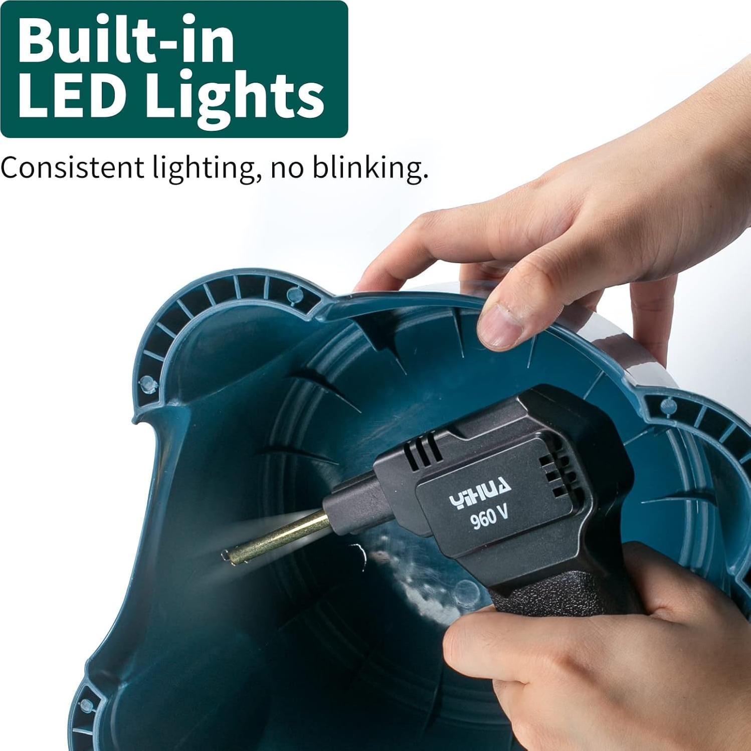 Kit de Soldadura de Plástico YIHUA 960-V con Luz LED y 200 Grapas