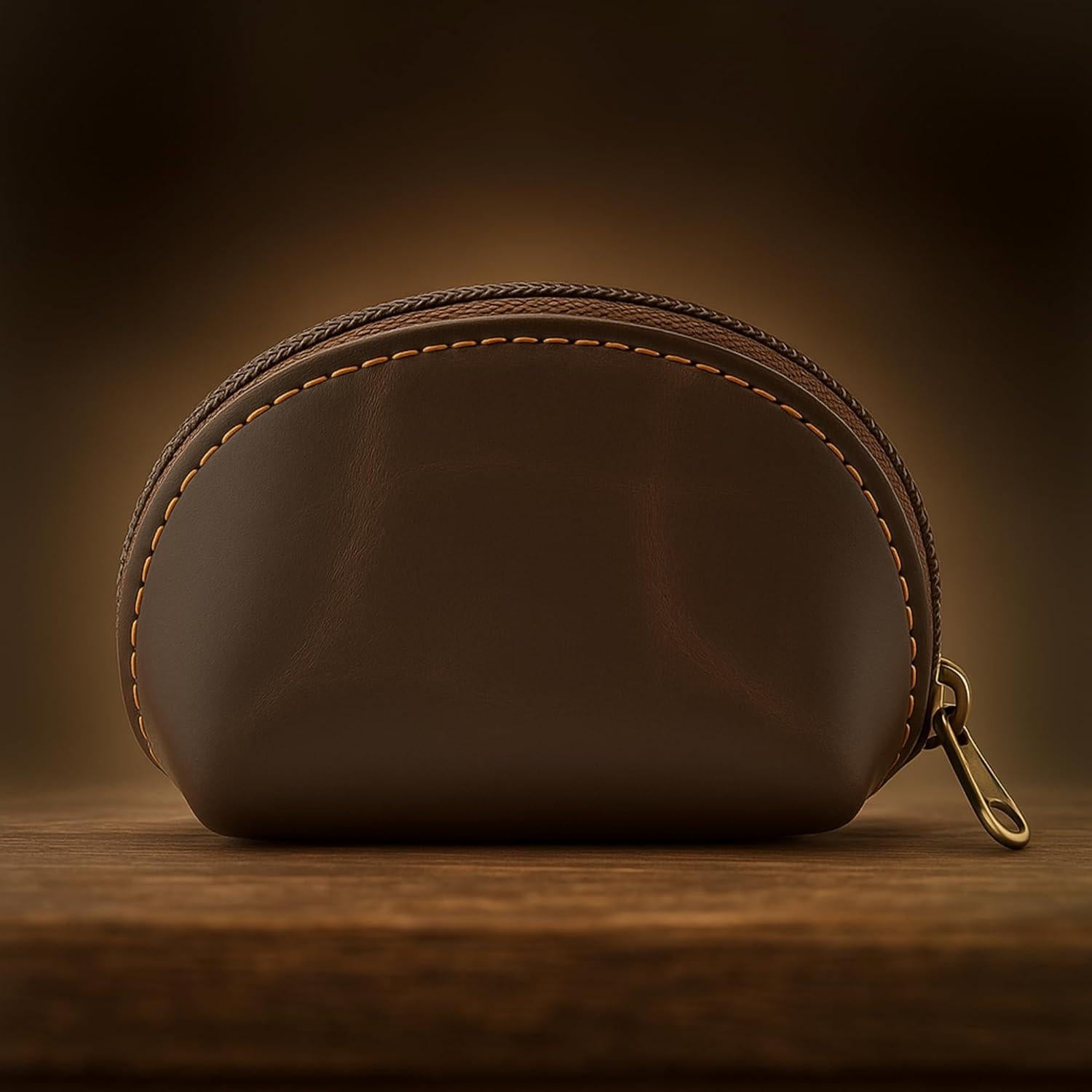 Estuche de Monedas de Cuero CestAntiQ Moon Pocket Marrón