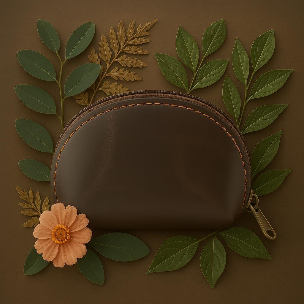 Estuche de Monedas de Cuero CestAntiQ Moon Pocket Marrón