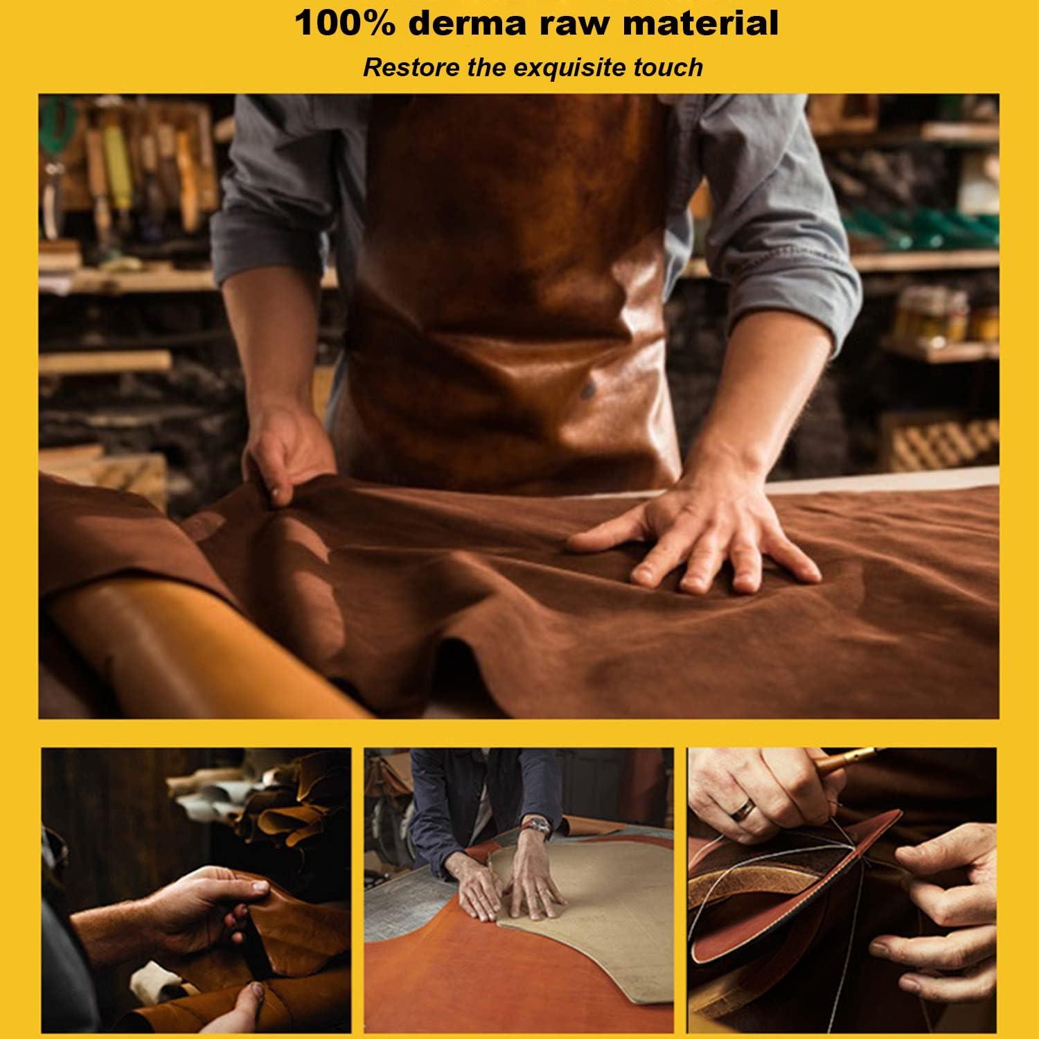 Monedero de Cuero Genuino LFWATAXY Marrón 6.1x10.9cm