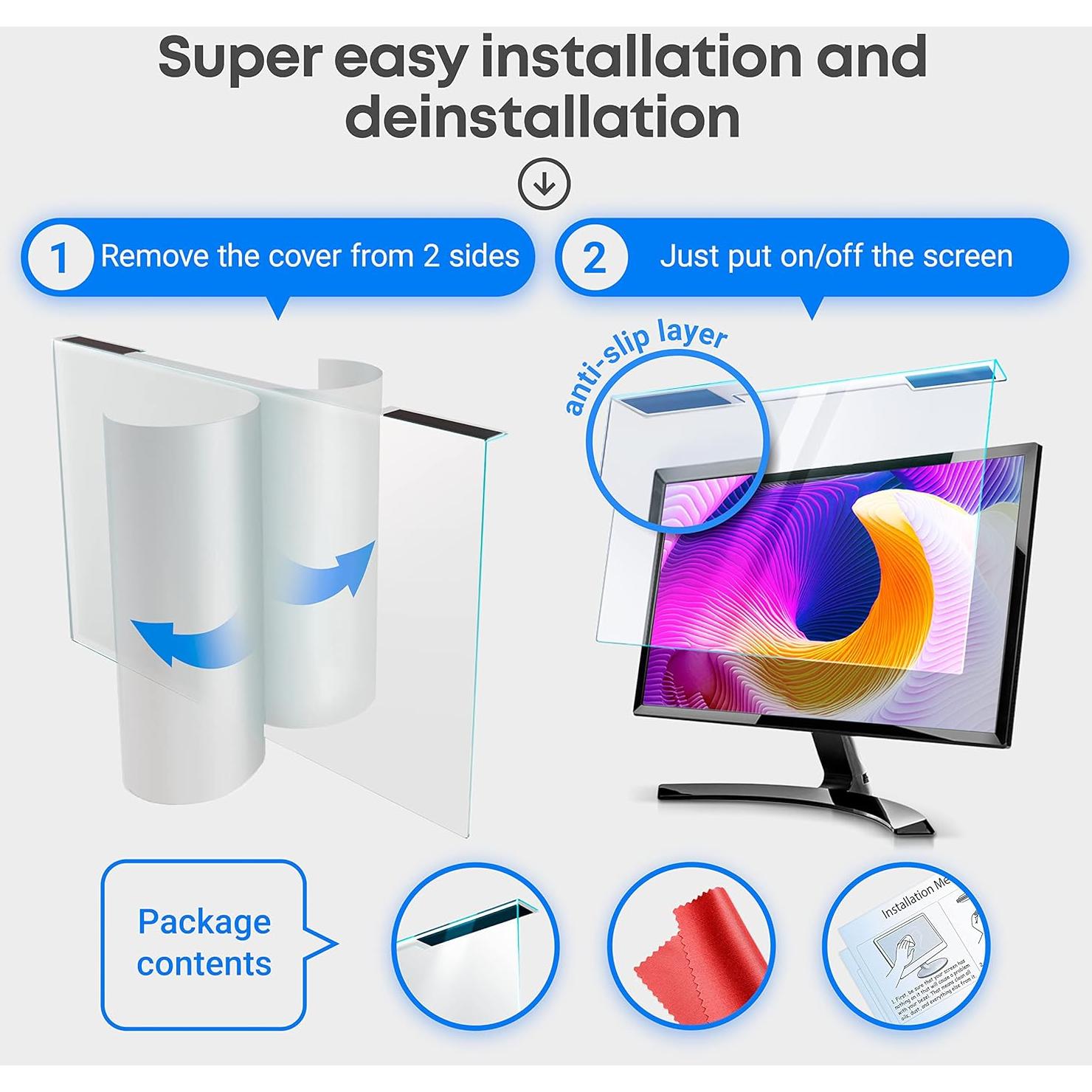 Protector de Pantalla de Luz Azul VINTEZ 23-24" Anti-UV