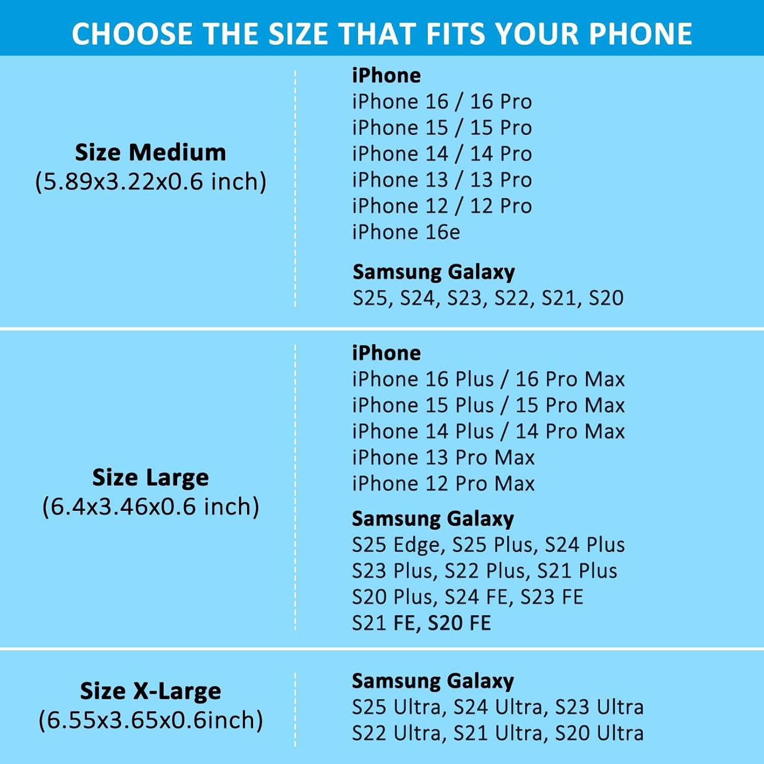 Funda de cuero con clip y soporte para tarjetas ACCKUO XL Negro