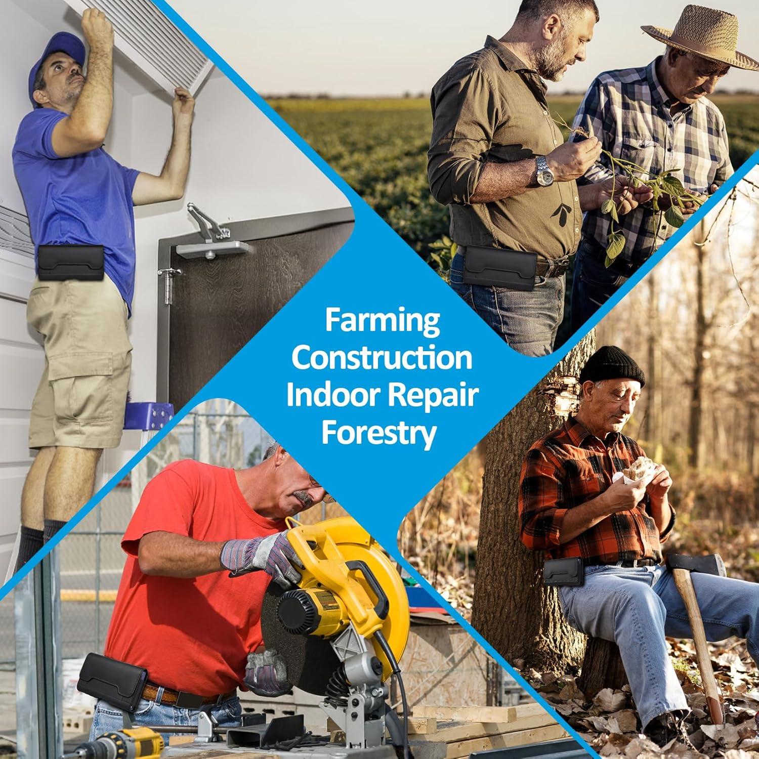 Funda de cuero con clip y soporte para tarjetas ACCKUO XL Negro